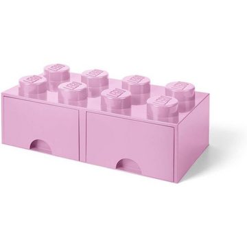 Room Copenhagen Aufbewahrungsdose LEGO® Storage Brick 8 Rosa, mit 2 Schubladen, Baustein-Form, stapelbar