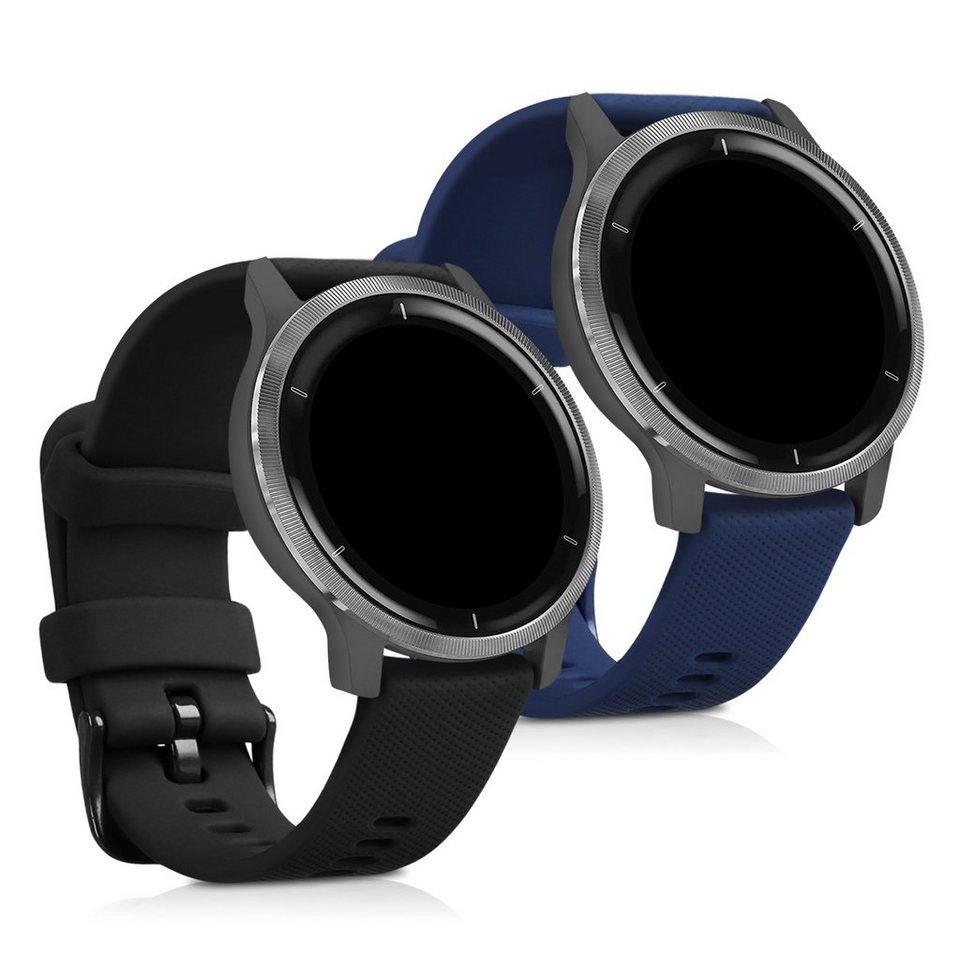 Sportarmband Set Armband kwmobile 2x Silikon Uhrenarmband Garmin 2S, Fitnesstracker Venu für TPU