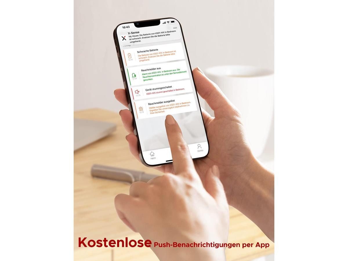 X-SENSE XS01-WX Rauchmelder (keine, App gesteuert, 10 Jahre Lebensdauer)