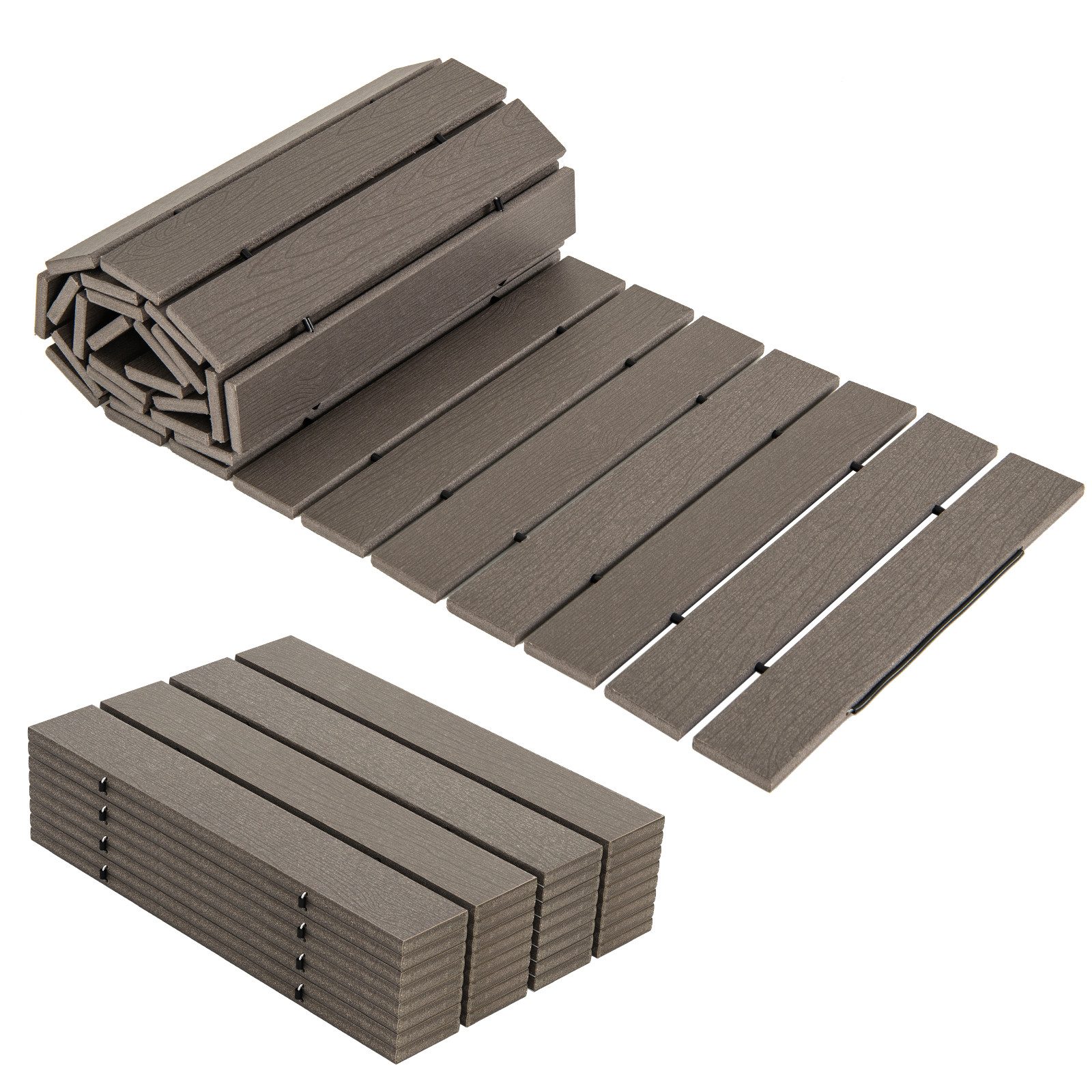 COSTWAY Gartensteg, 43x242 cm, Gartenweg Rollweg ausrollbar