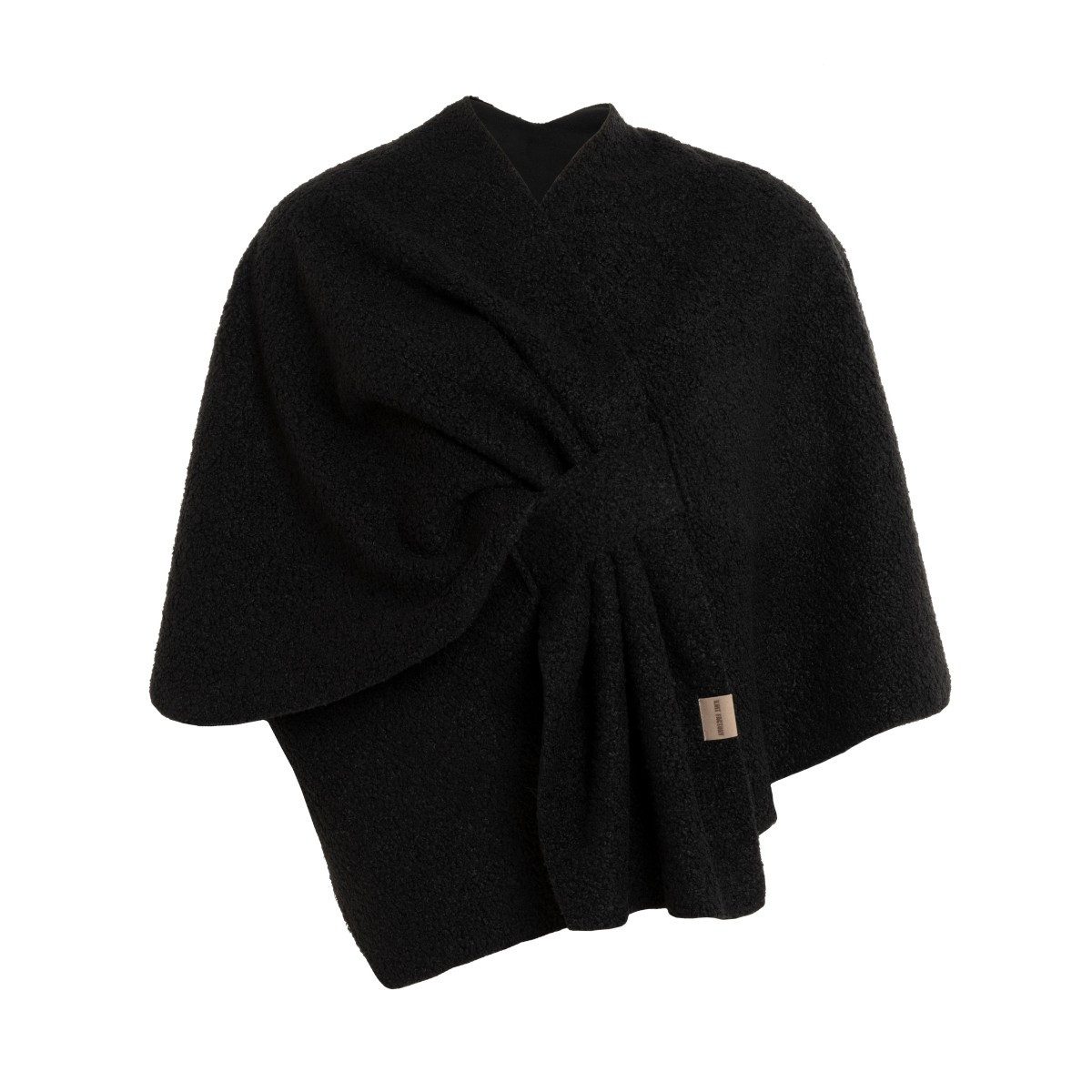Knit Factory Strickweste Lina Wickelweste Schwarz One Size (1-tlg) Modell Lina, für Herbst, Winter