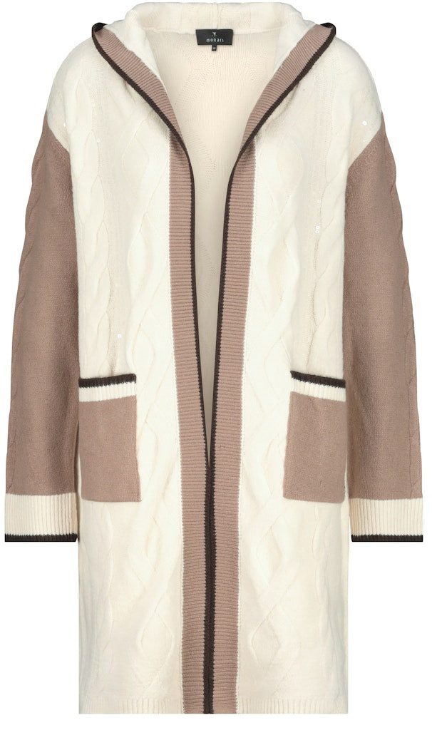 Outdoorjacke Strickmantel mit Zopfmuster marshmallow