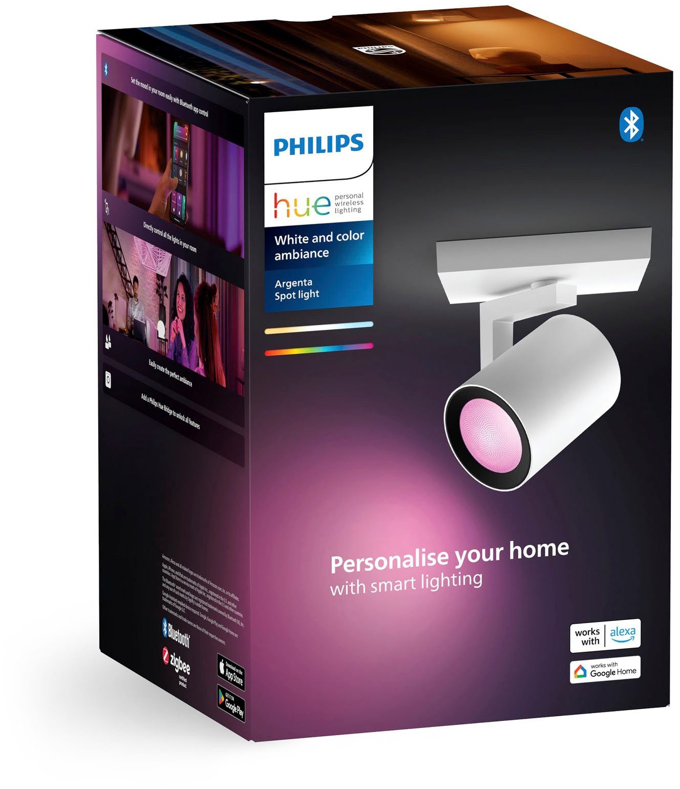 Philips Hue LED Deckenspot White & Color Ambiance Argenta Spot 1-flammig 1 x 4.2W, LED wechselbar, Farbwechsler