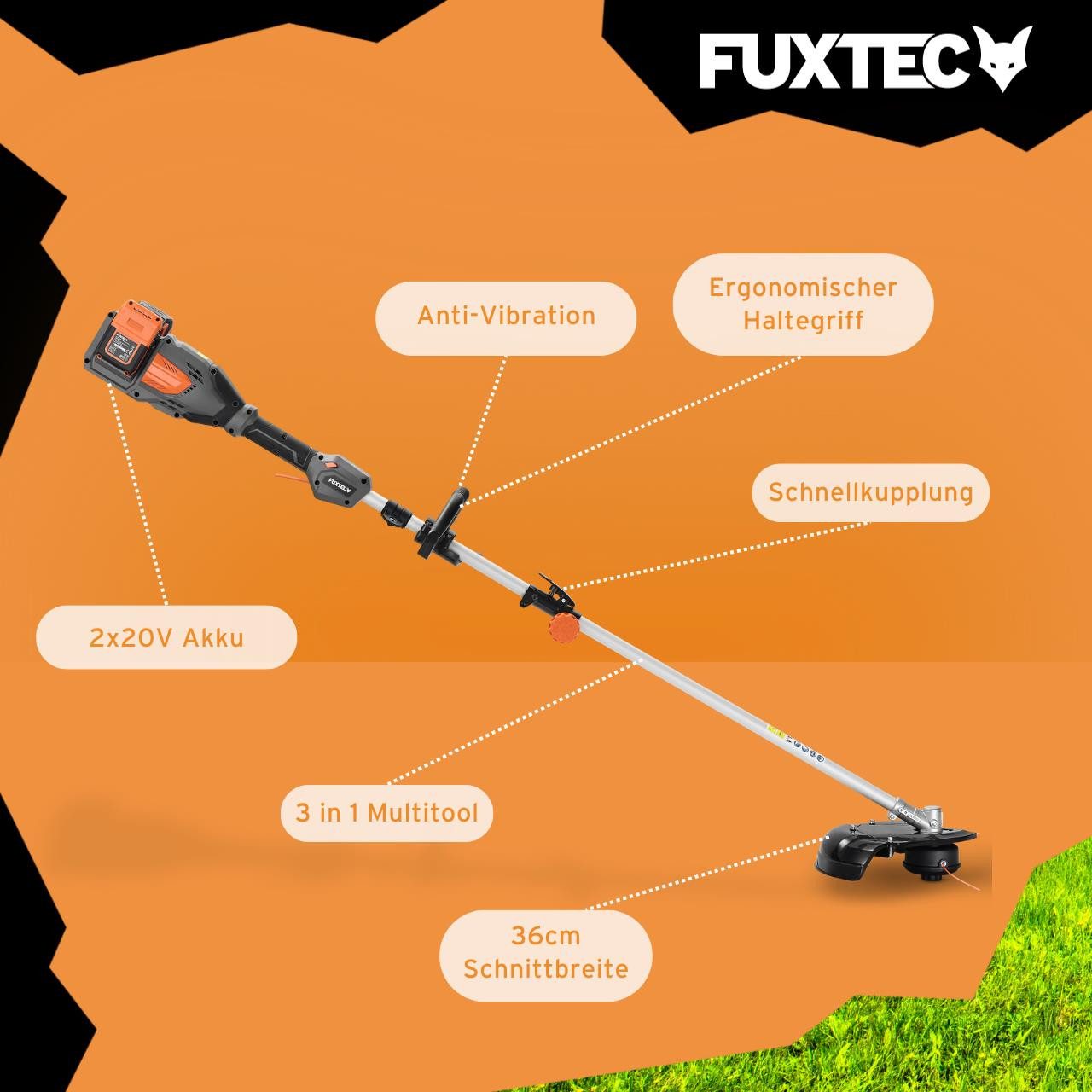 FUXTEC Akku-Multifunktionswerkzeug FX-E2MTSET, 2 x 20 V