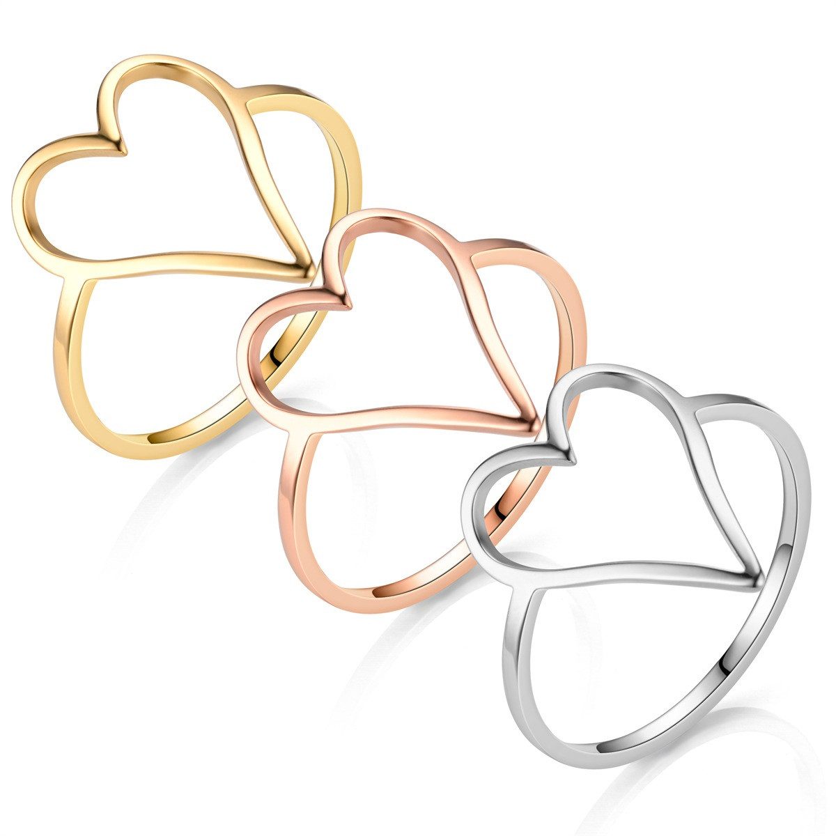 Taffstyle Fingerring Verlobungsring Ring Herz vergoldet günstig online kaufen