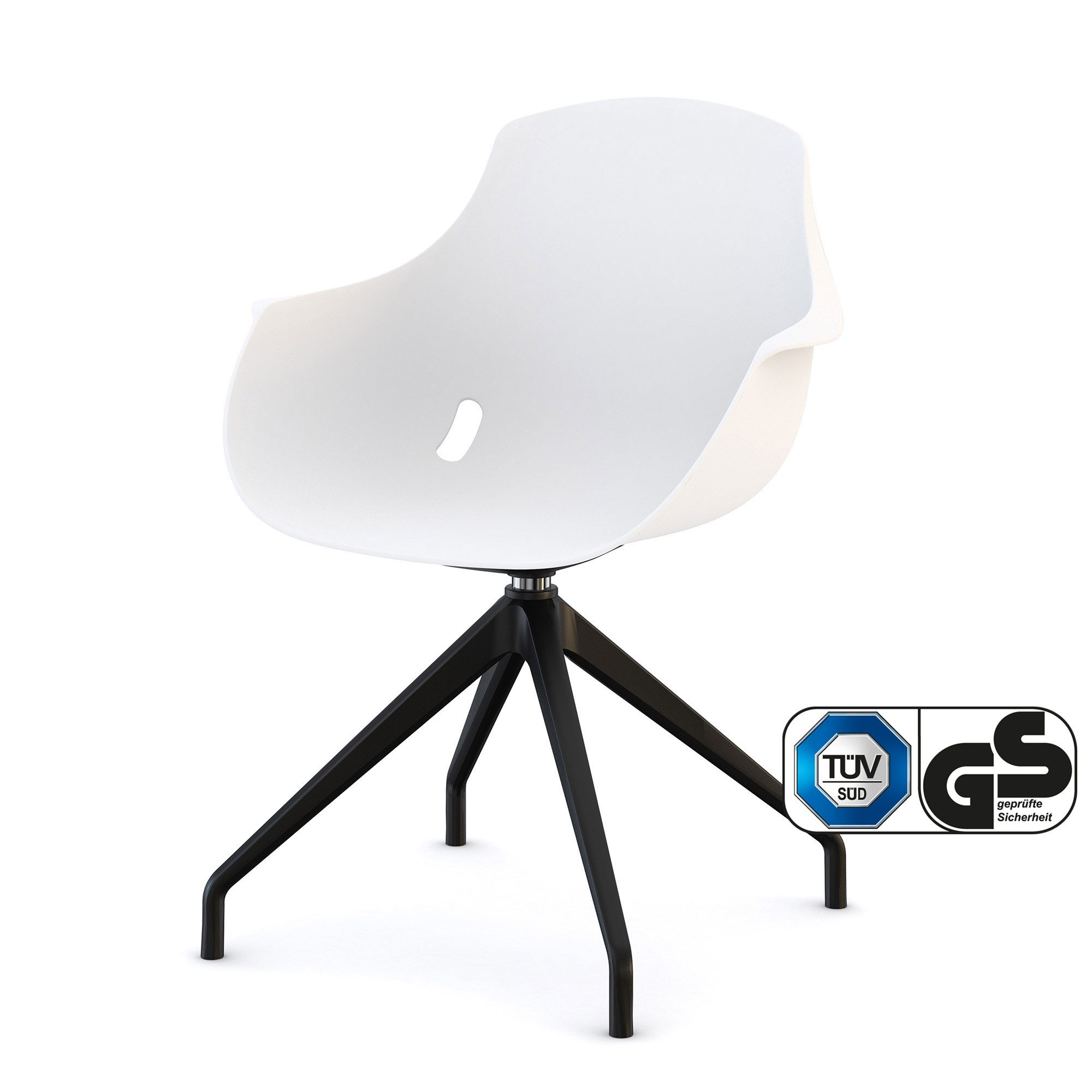 ASSMANN Büromöbel Bürostuhl Consento (360° drehbar Pyramiden Sockel Kunststoff, fertig montiert, für Büro und Homeoffice), TÜV-zertifiziert