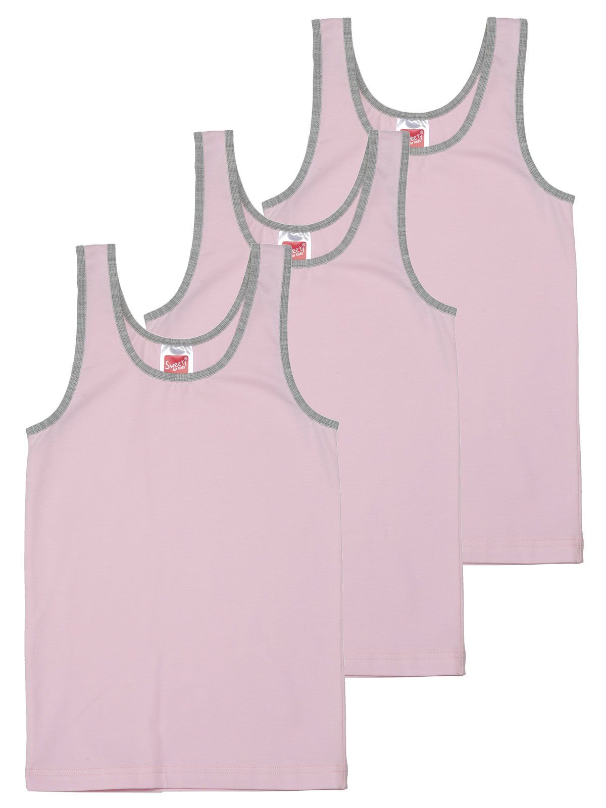 Single Unterhemd hohe Sparpack 6-St) Sweety Unterhemd Kids helles Markenqualität for Mädchen 6er (Spar-Set, rosa Jersey