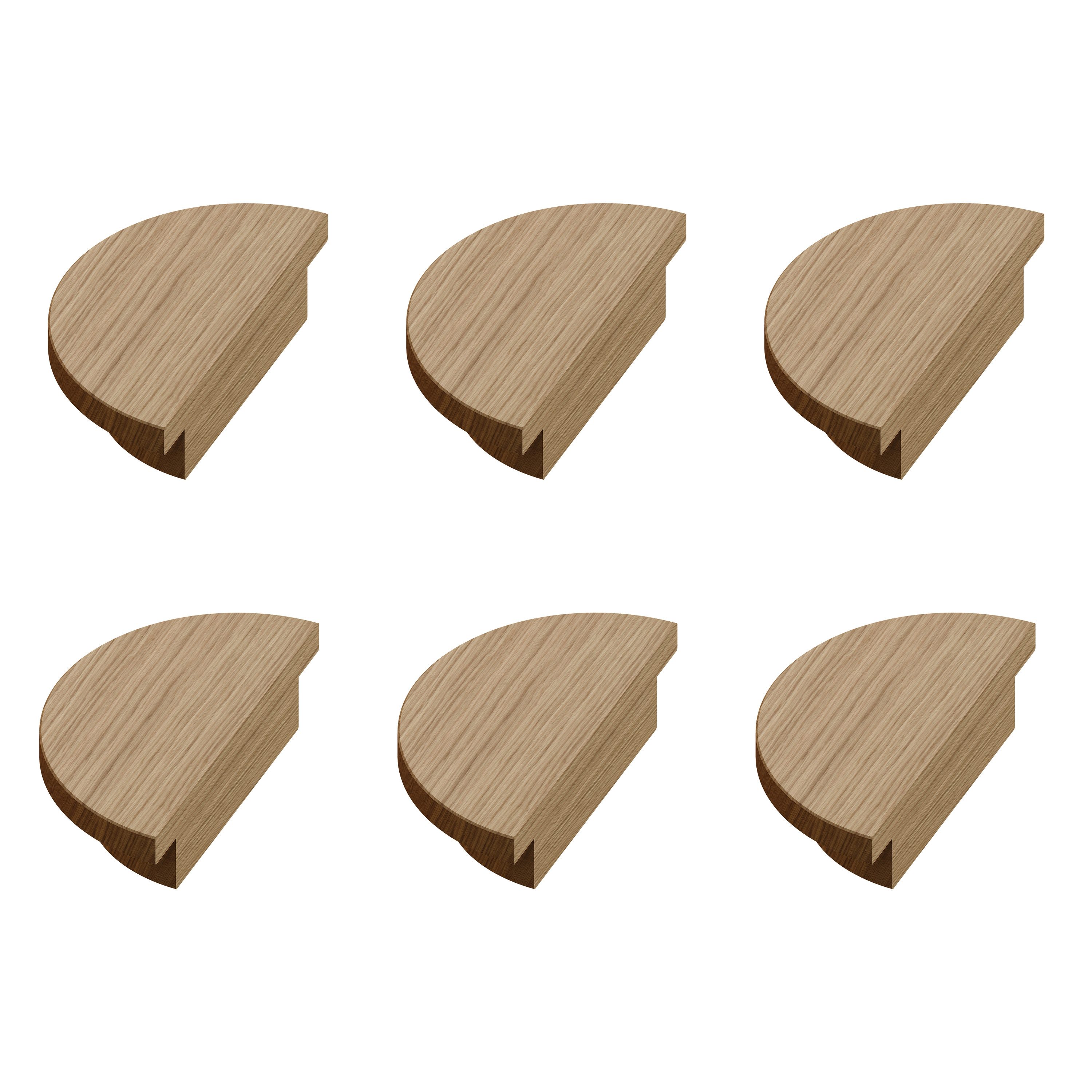 sossai® Möbelgriff Eichenholzgriff / Echtholzgriff, GAH02 (6-St), Lochabstand 40mm