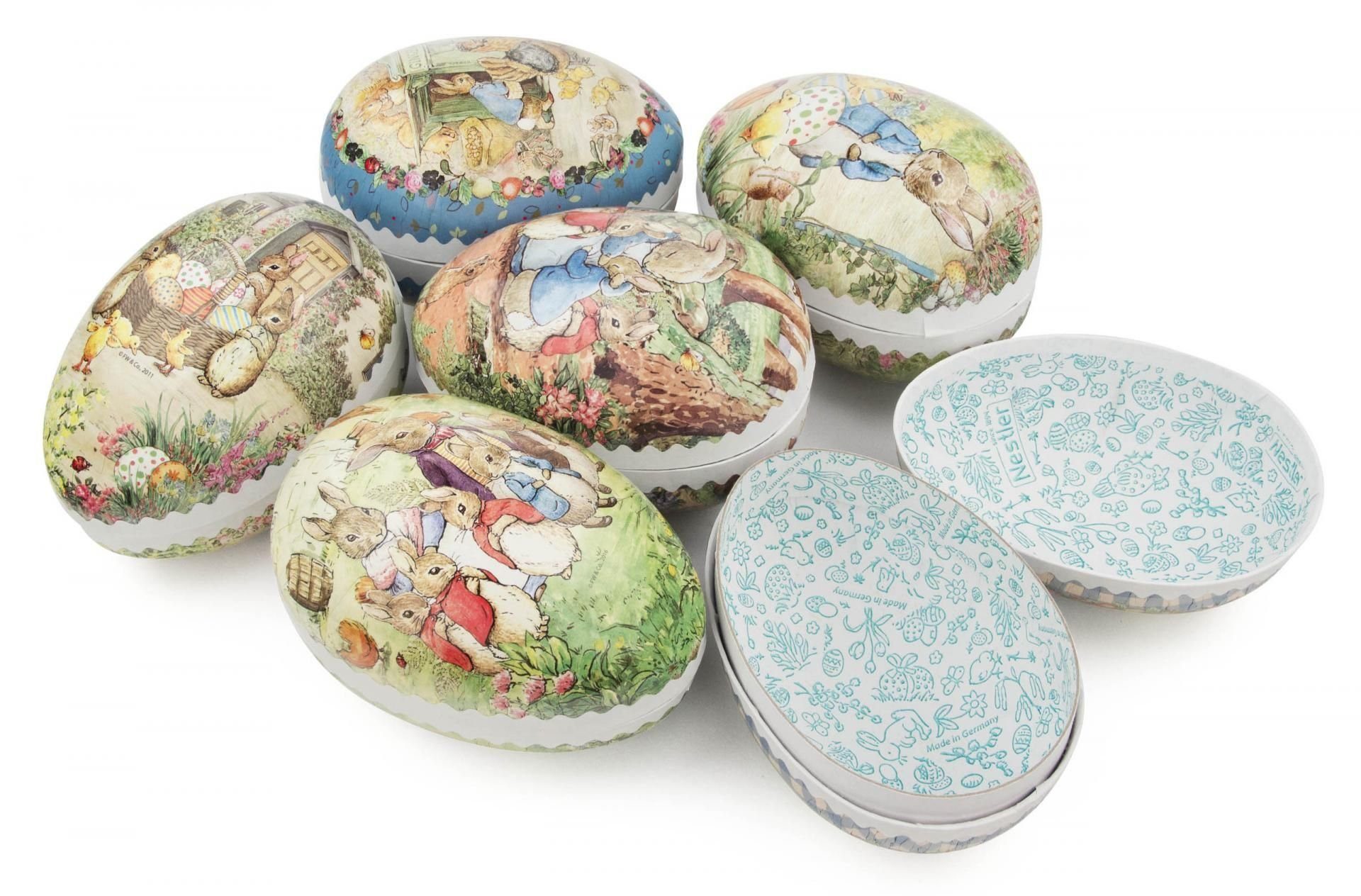 Dregeno Erzgebirge Osterei Strauchbehang Ostereier »Beatrix Potter« zum Befüllen, 12 cm, 6