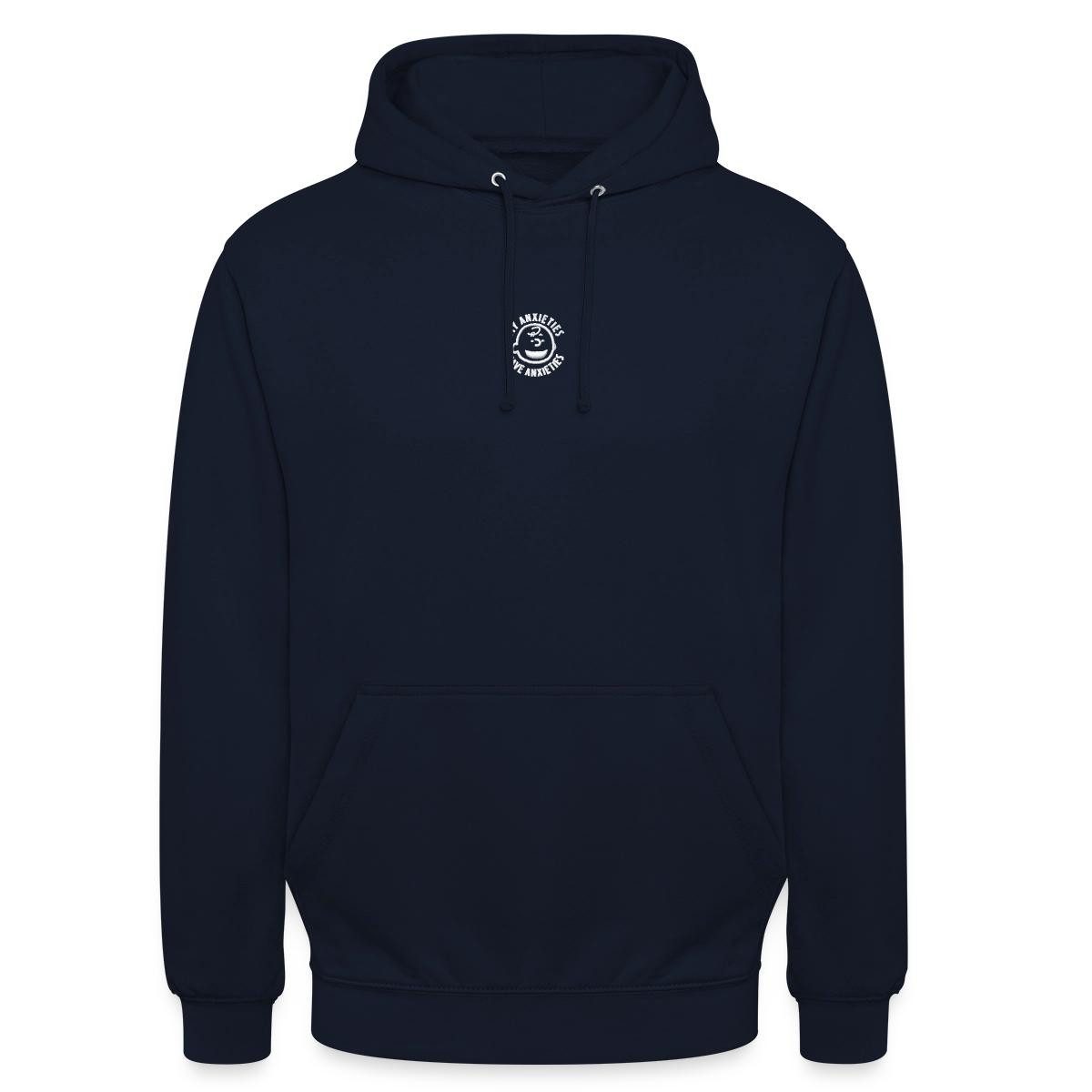 Spreadshirt Hoodie Peanuts Stickmotiv My Anxieties Have Anxieties Unisex Hoodie (1-tlg) Unisex-Schnitt: Sitzt bei Männern körpernah, bei Frauen weit