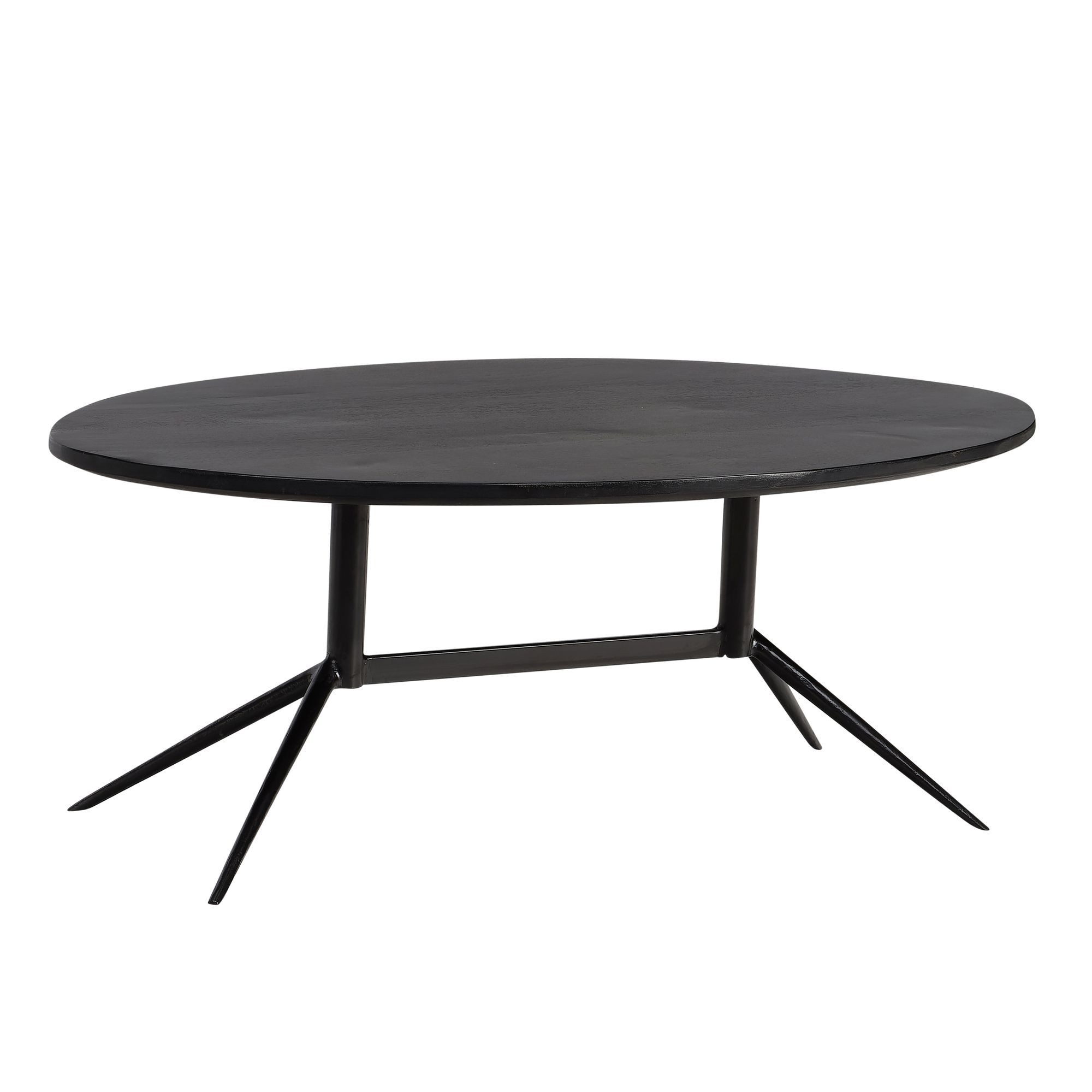 Couchtisch WL6.845 Wohnzimmertisch Massivholz 90 cm Sofatisch Tisch Oval Moder