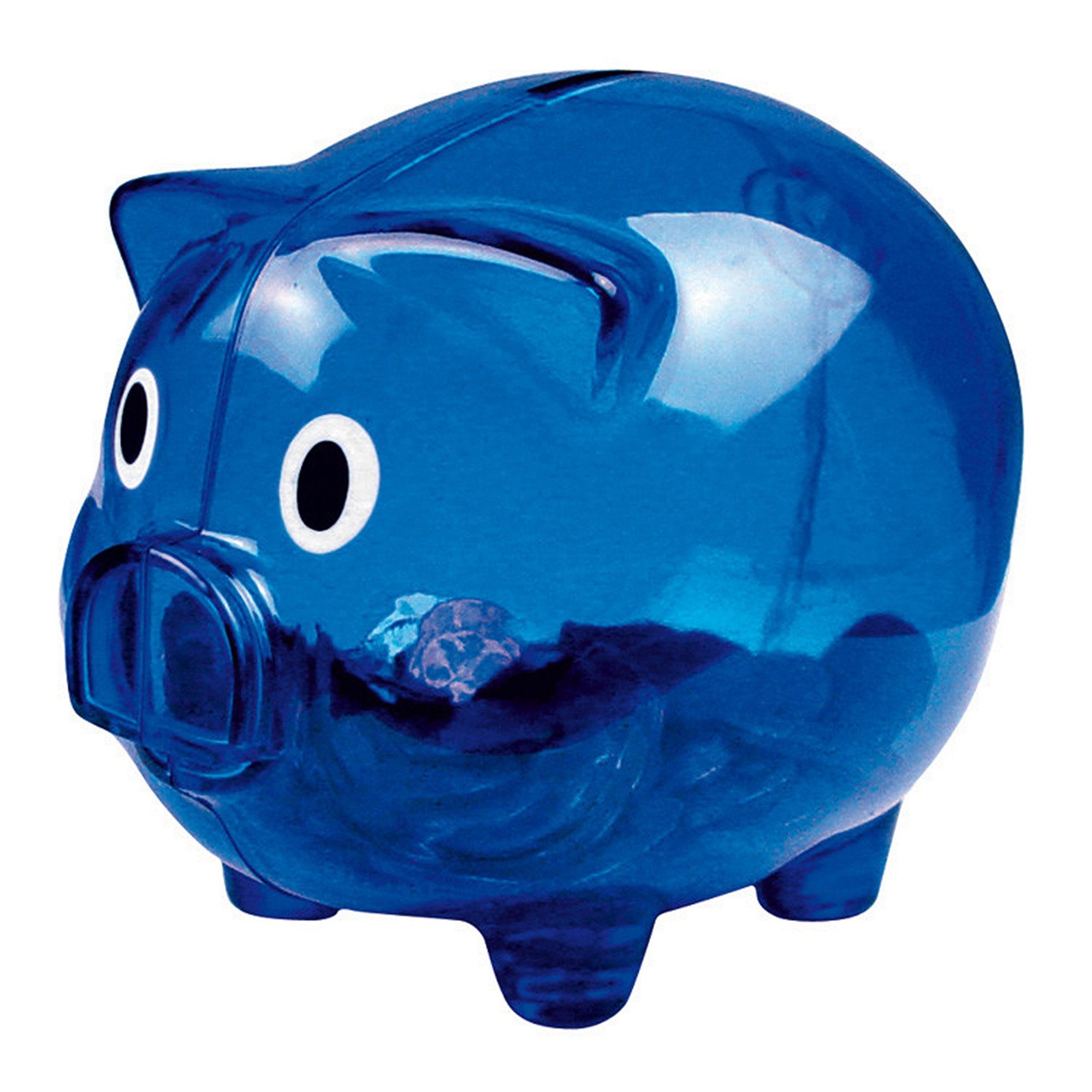 Spardose Sparschwein / Farbe: transparent blau