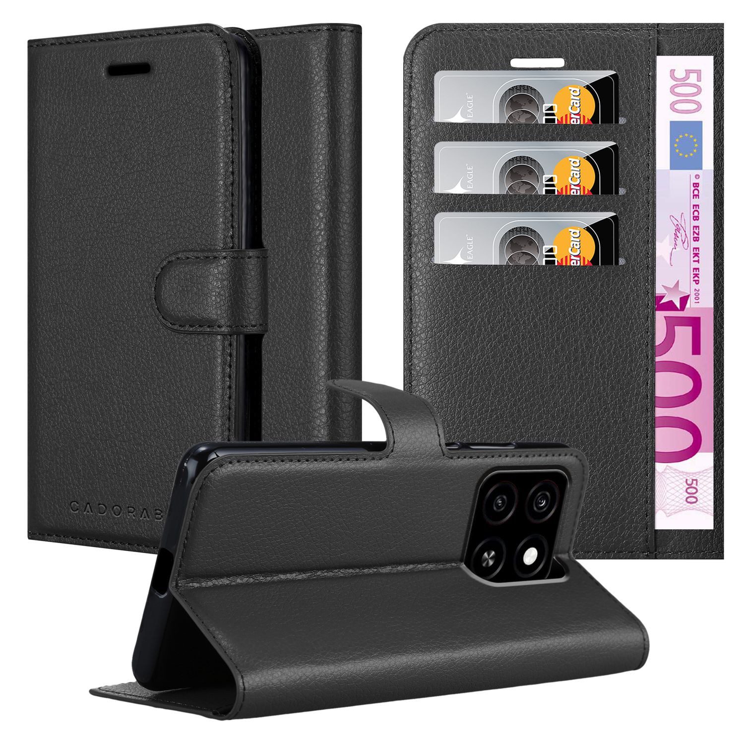 Cadorabo Handyhülle für ZTE Blade A35 / A55 Hülle ZTE Blade A35 / A55, Hülle Schutzhülle mit Standfunktion, Kartenfach und Magnetverschluss