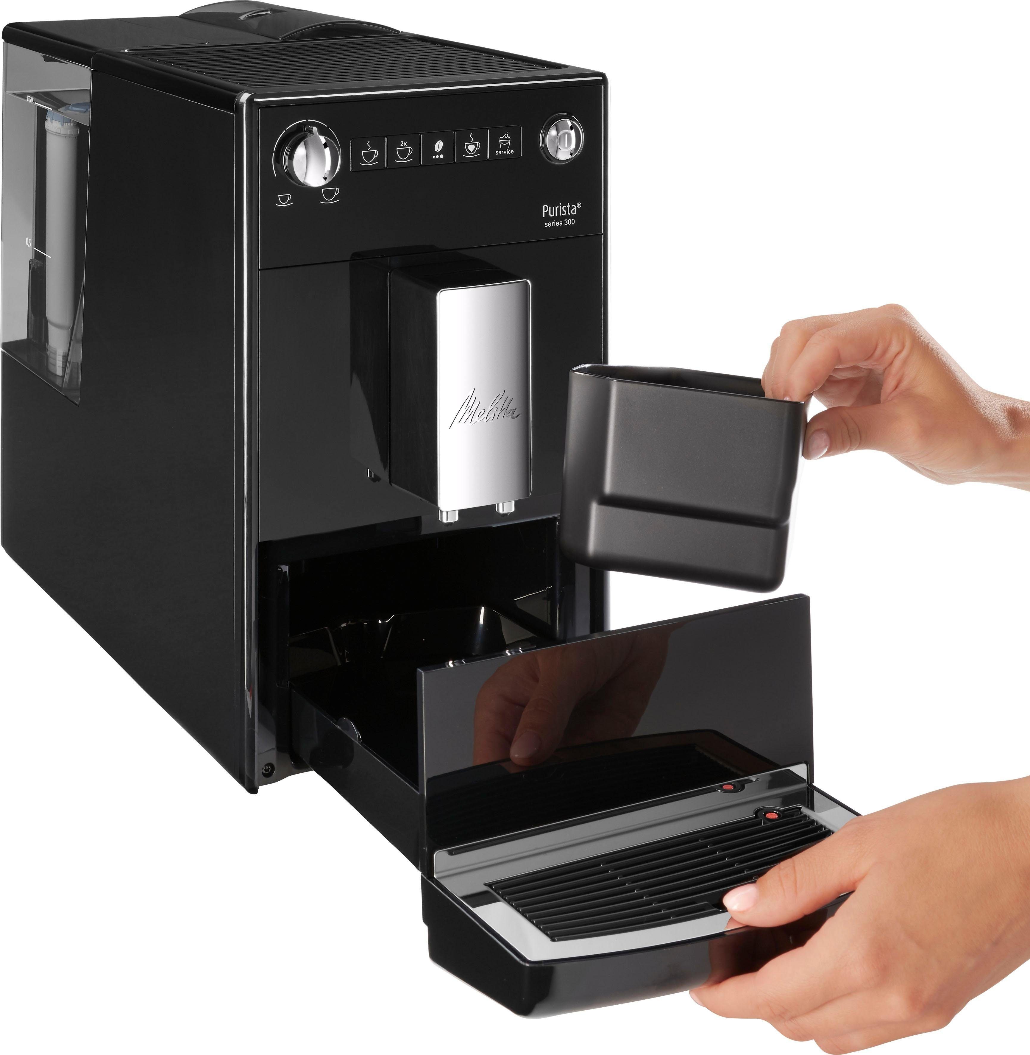 Purista® Lieblingskaffee-Funktion, & kompakt Melitta schwarz, extra F230-102, Kaffeevollautomat leise