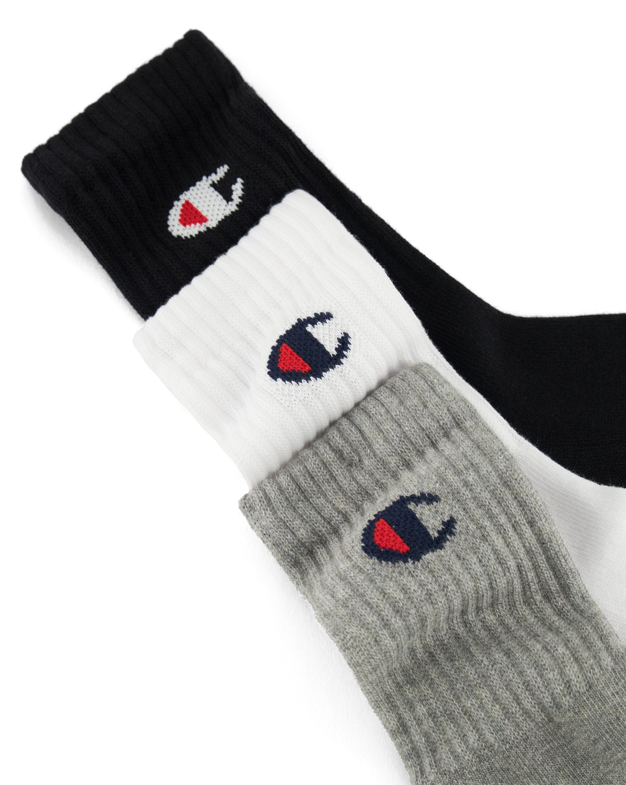 Champion Sportsocken 3 Pack Crew Socks (3-Paar) für Kinder, dreiteiliges Set, sportlicher Stil
