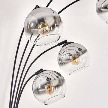 hofstein Stehlampe Stehlampe aus Metall/Glas in Schwarz/Chromfarben/Klar, ohne Leuchtmittel, Leuchte mit Glasschirmen (15cm), Schalter, 5 xE14, ohne Leuchtmittel