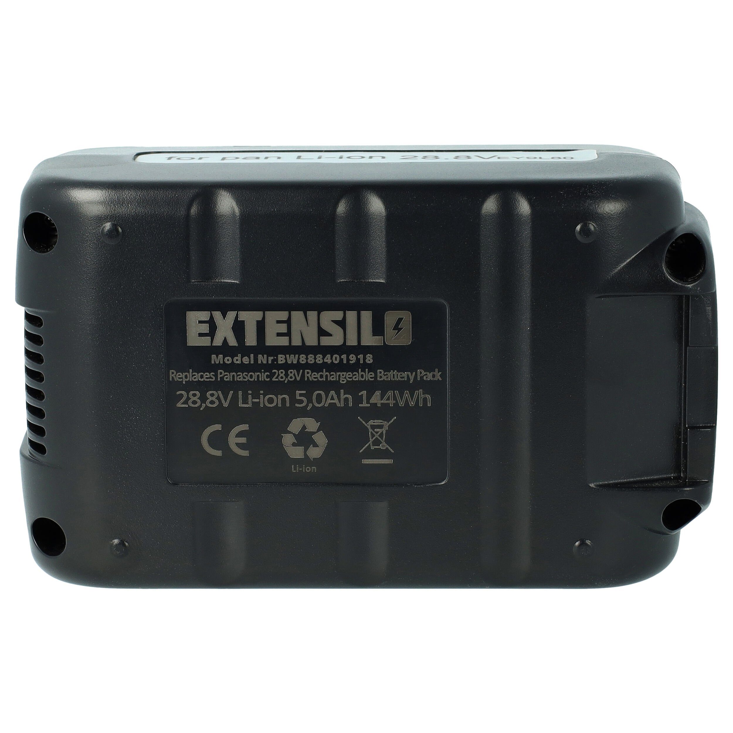 für EY9L80 für Ersatz (28,8 V) EZ9L80, Extensilo Panasonic mAh Li-Ion 5000 Akku EY9L80B,