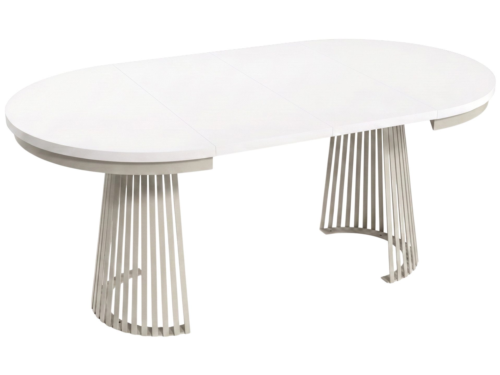 Beautysofa Esstisch Lumi im Loft-Stil, ausziehbar Ø 100–180 cm (hitze- und verfärbung beständig, Metallbeinen), verschiedene Farben – Bild 4 von 5