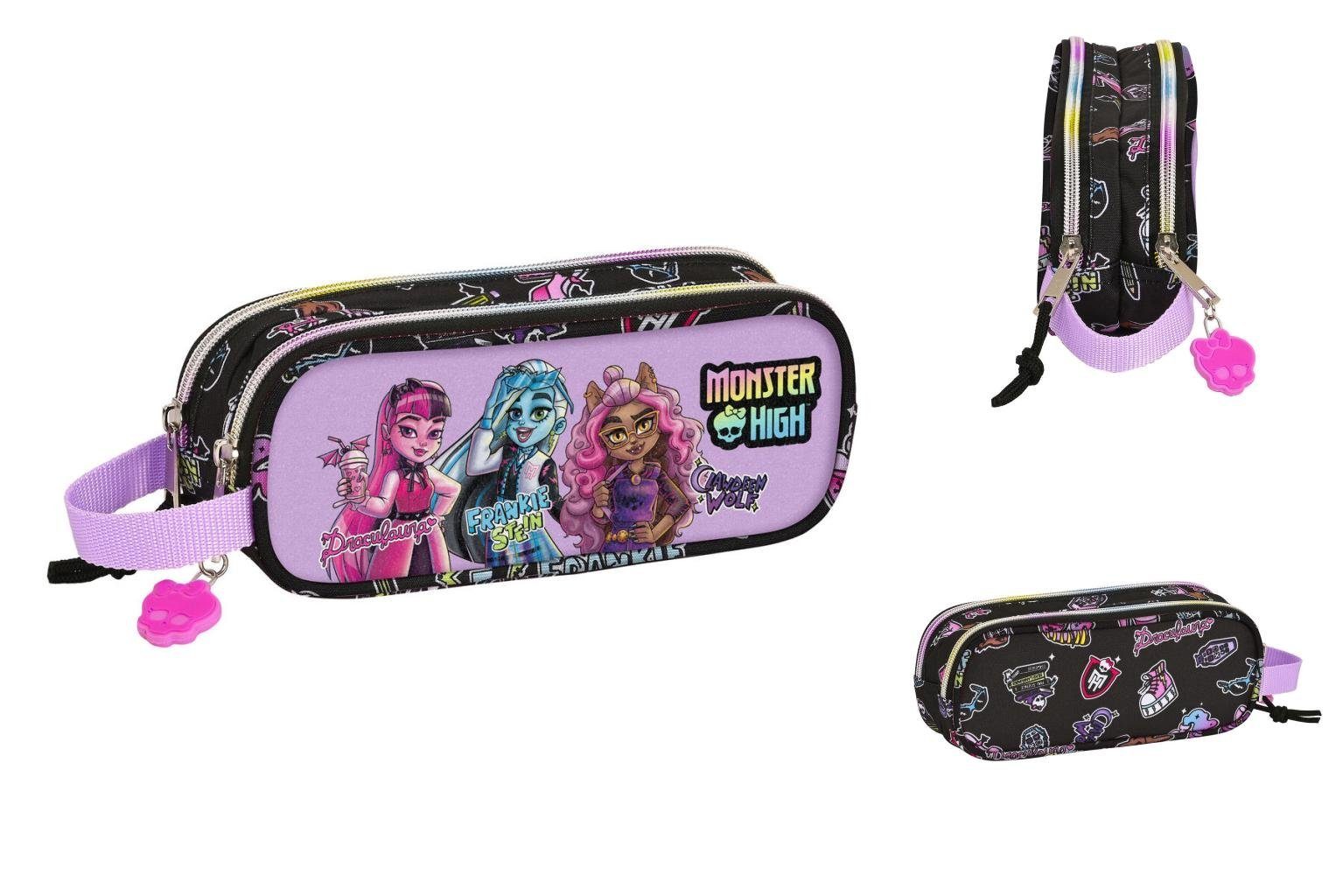 Monster High Federtasche Zweifaches Mehrzweck-Etui Monster High Creep Schwarz 21 x 8 x 6 cm