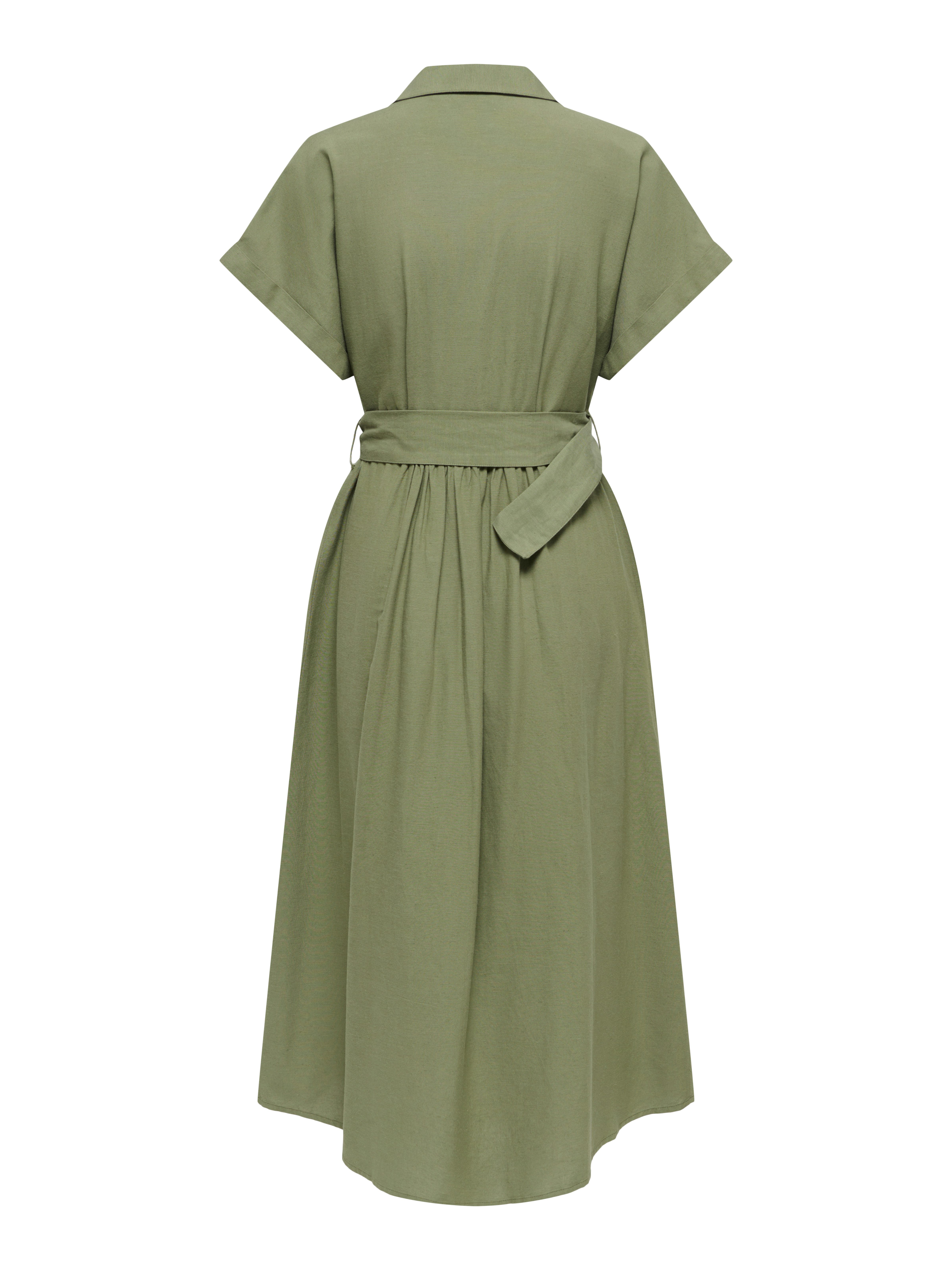 ONLY Hemdblusenkleid ONLJAKIRI LINEN SS MIDI SHIRT DRESS WVN Viskosemischung mit Leinen, regular fit