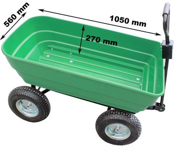 TRUTZHOLM Bollerwagen Gartenwagen mit Kippfunktion 125 L 400kg Transportwagen für Laub Erde