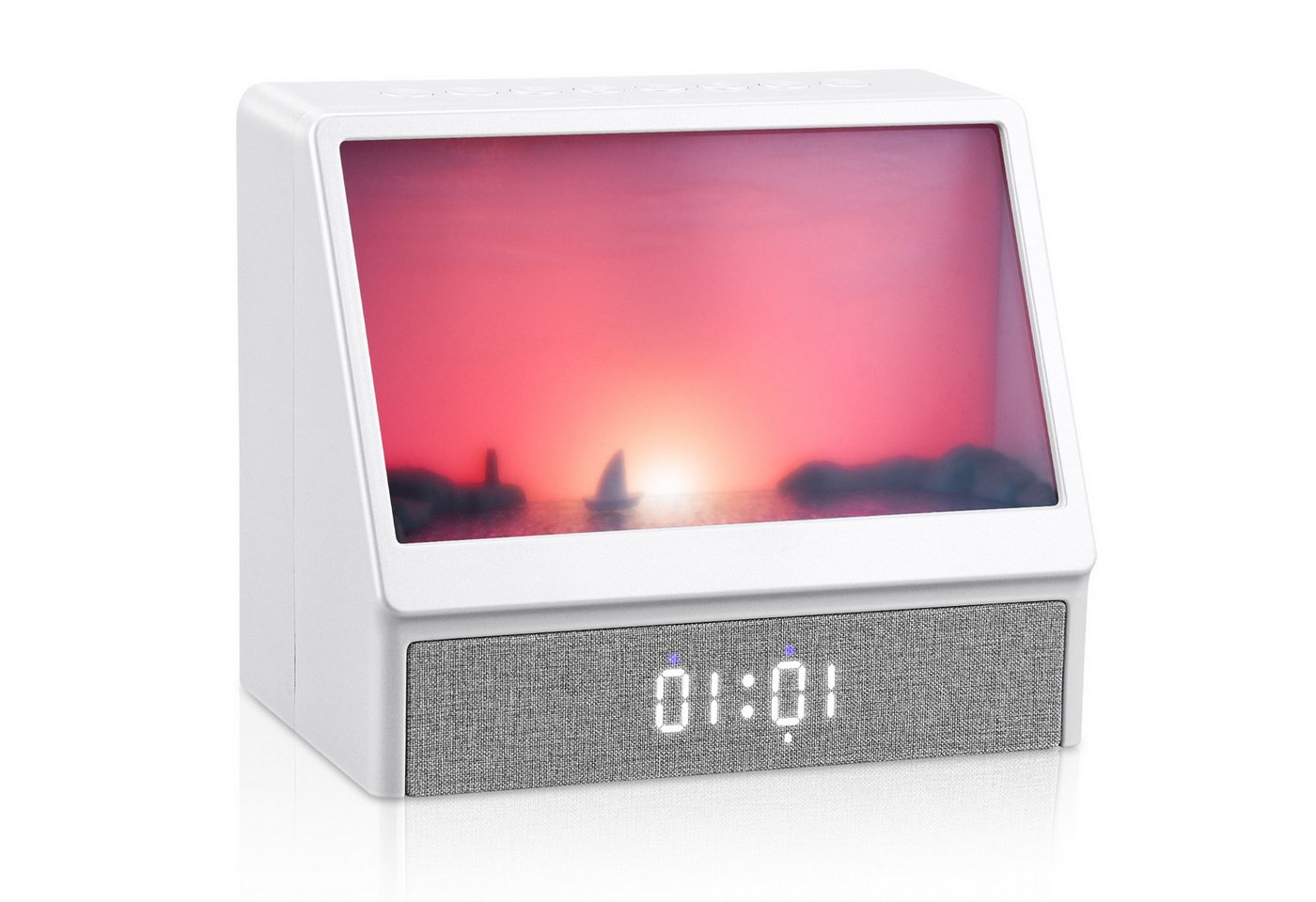 CkeyiN Pro Wecker Sonnenaufgang Wecker,Tageslichtwecker,Bluetooth-Lautsprecher 6 farbige Licht,mit 12 Naturgeräuschen,für Frauen Männer Teens