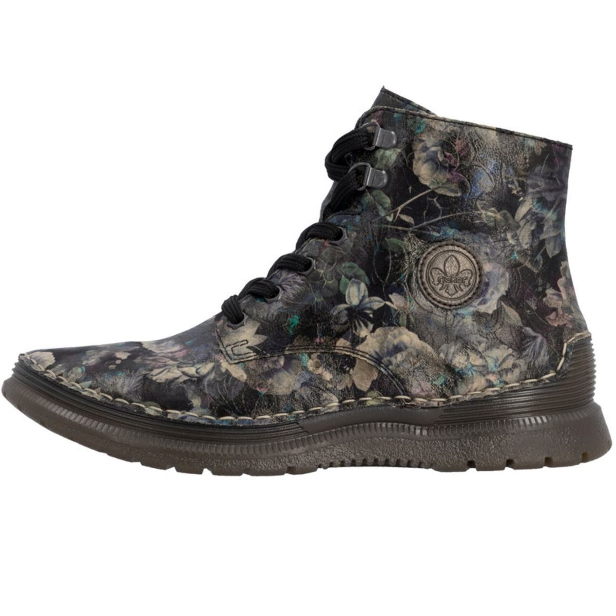 Rieker 53632-90 Stiefelette Bequemer Kurzstiefel mit Musterprägung