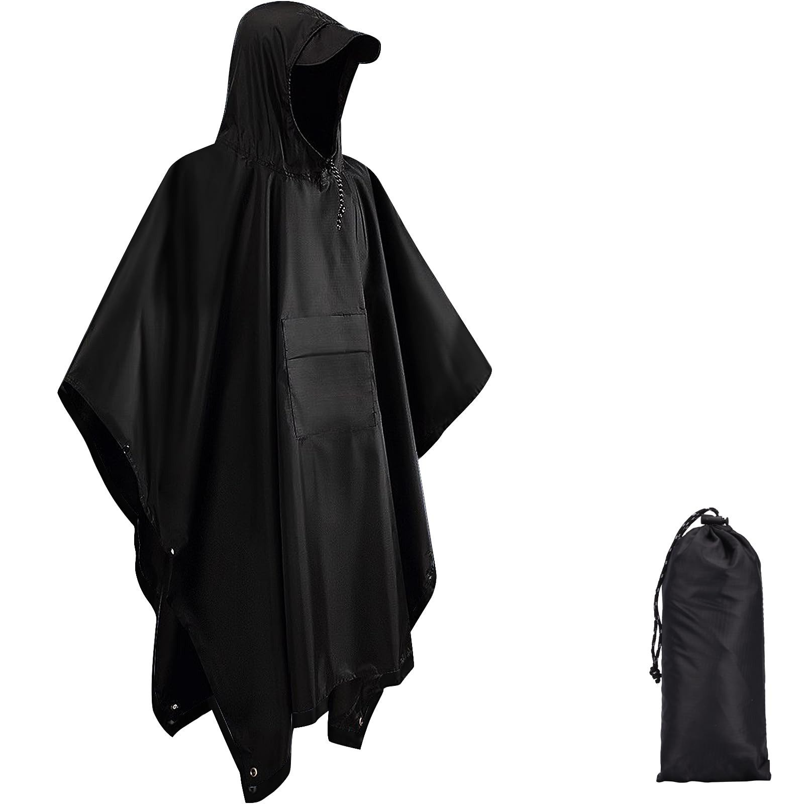 Regenponcho Regenjacke, 3-in-1 Herren Damen Regenponcho, Regencape Fahrrad