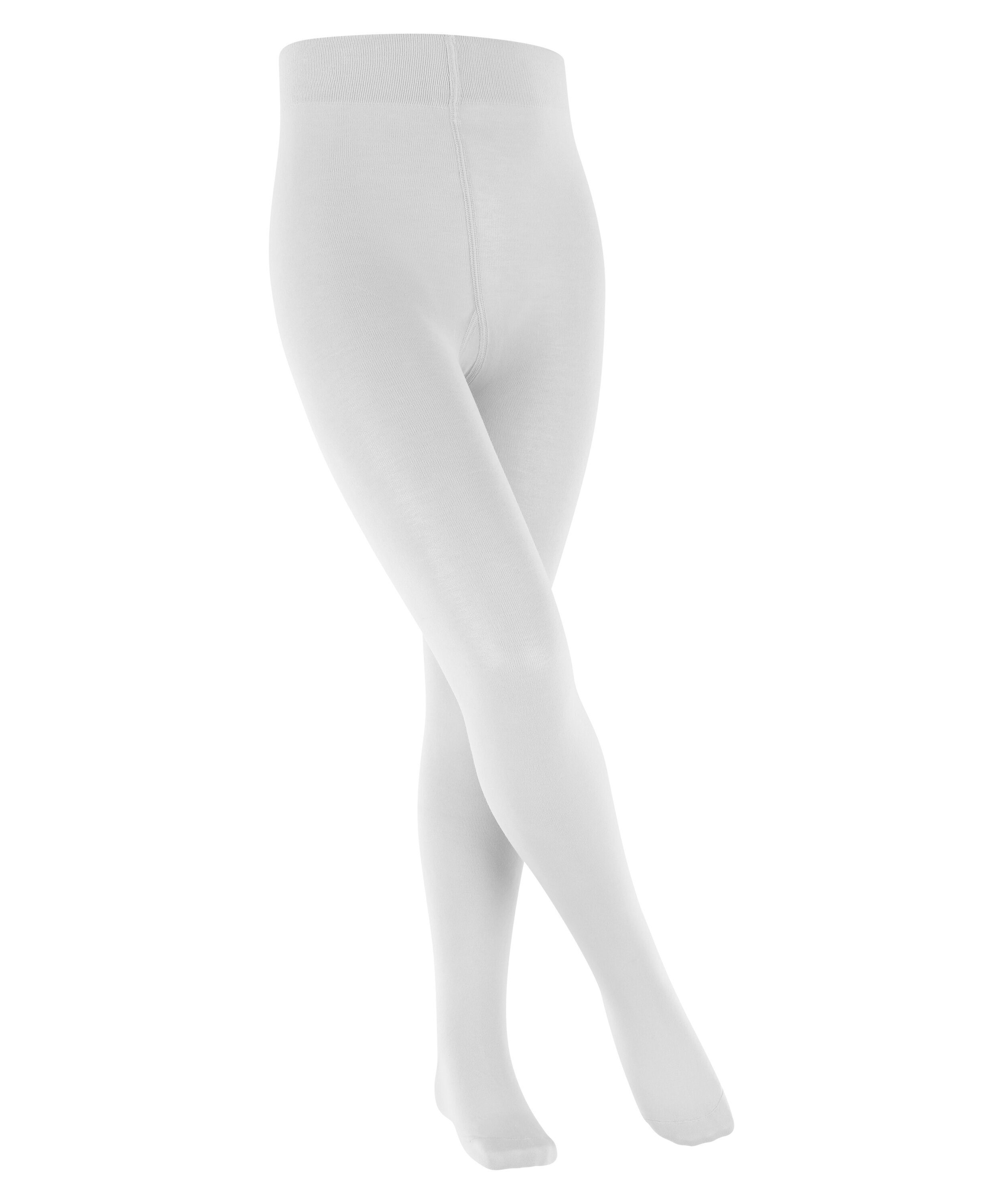 white eleganter FALKE (1 in Touch (2000) Cotton Strickstrumpfhose St) Optik