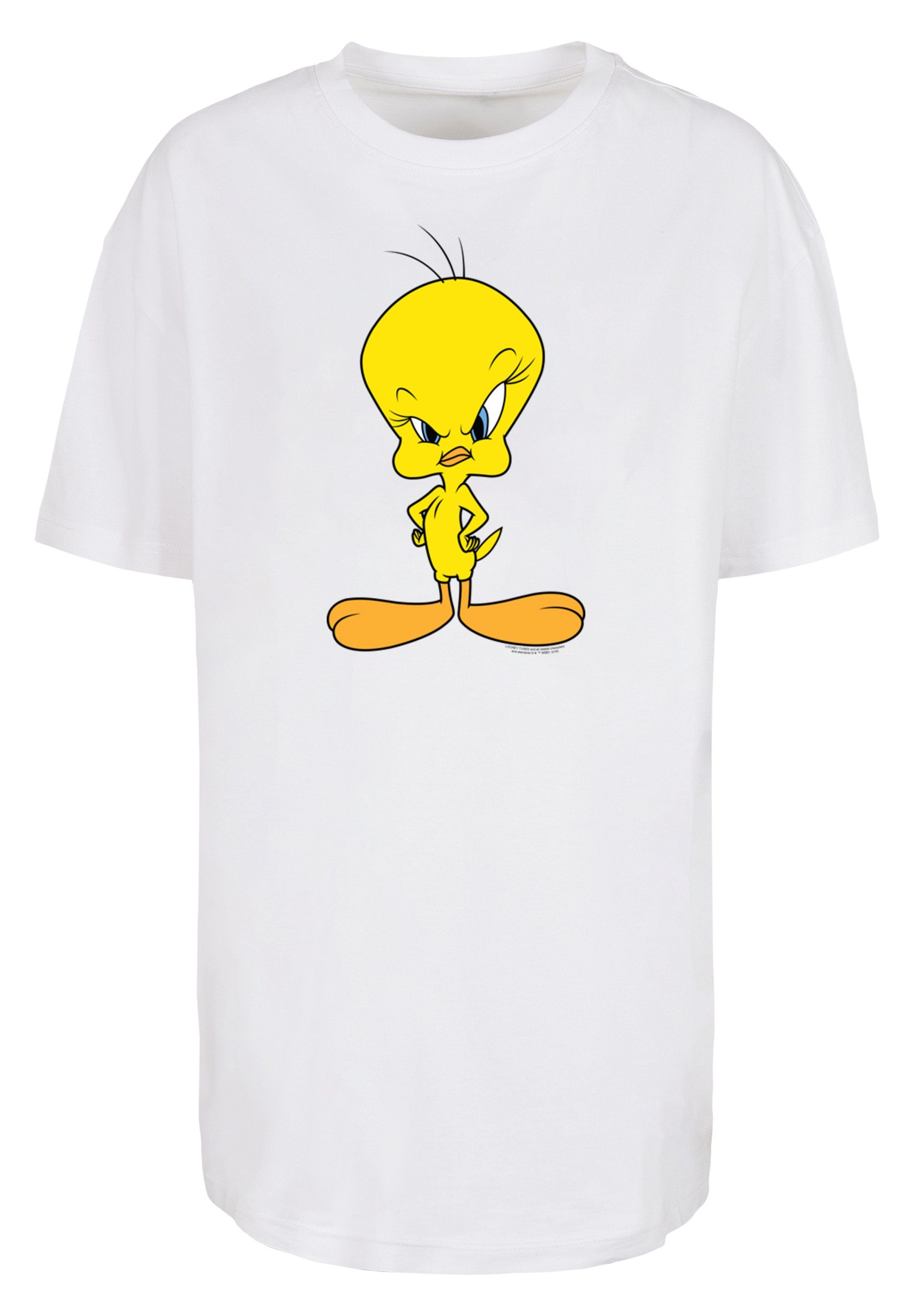 F4NT4STIC Kurzarmshirt Damen Angry Tweety -WHT with Ladies Oversized Boyfriend Tee (1-tlg) white