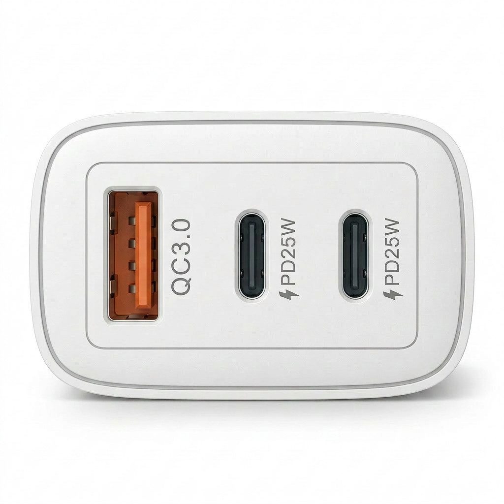 Futurea 50W Ladestecker Fast-Charging Schnellladegerät mit drei Anschlüssen Schnelllade-Gerät (3000 mA, 1-tlg., Einzelartikel, 3 Ports gleichzeitig schnellladen)