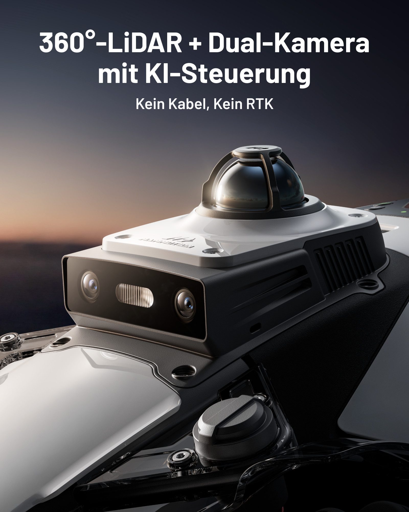 Mammotion Rasenmähroboter LUBA Mini 2 AWD 1500 Mähroboter ohne Begrenzungskabel, bis 1500 m² Rasenfläche, (360 LiDAR + AI Vision + NetRTK), Randmähen, DropMow, Auto-Kartierung, 80% Steigung, 4G Moudel, APP