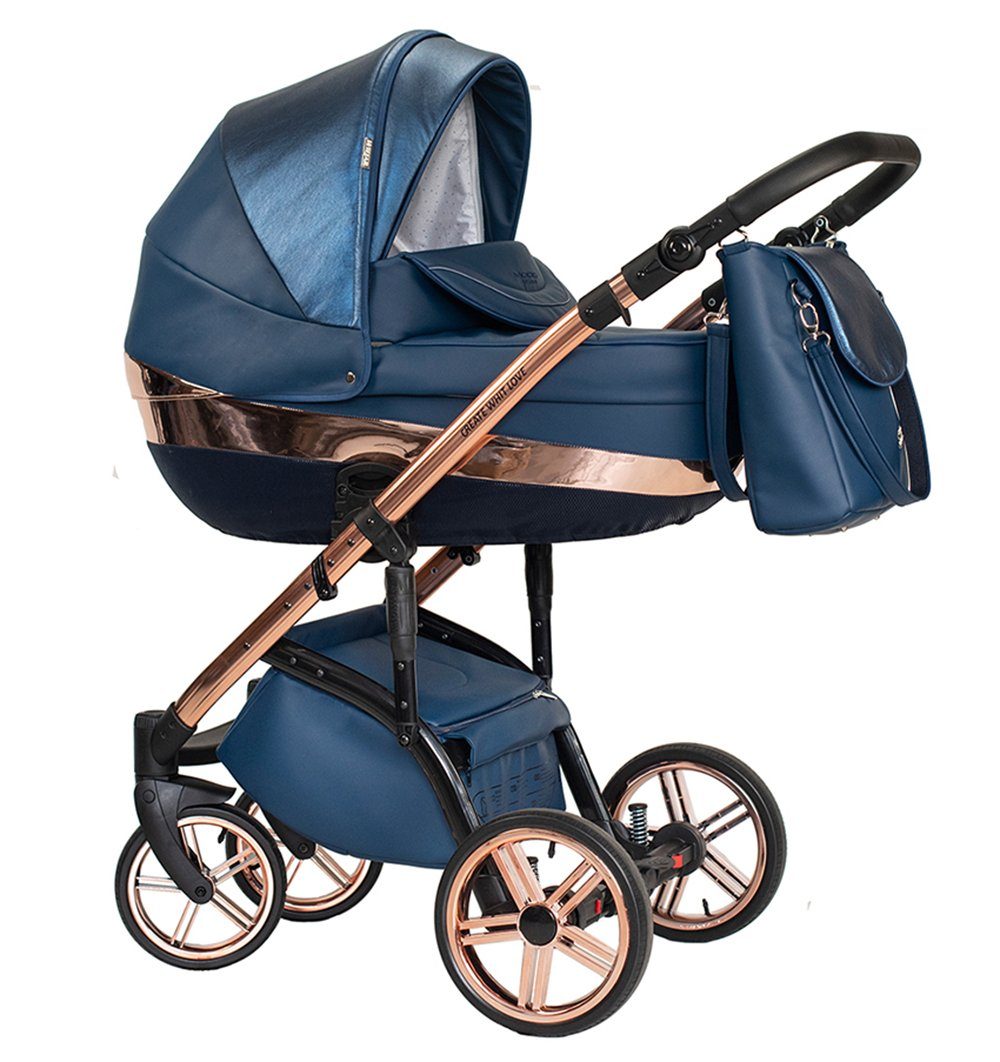 Farben in babies-on-wheels 2 - 11 Vip 16 Kombi-Kinderwagen 1 in Lux Teile - Kinderwagen-Set Blau-Kupfer
