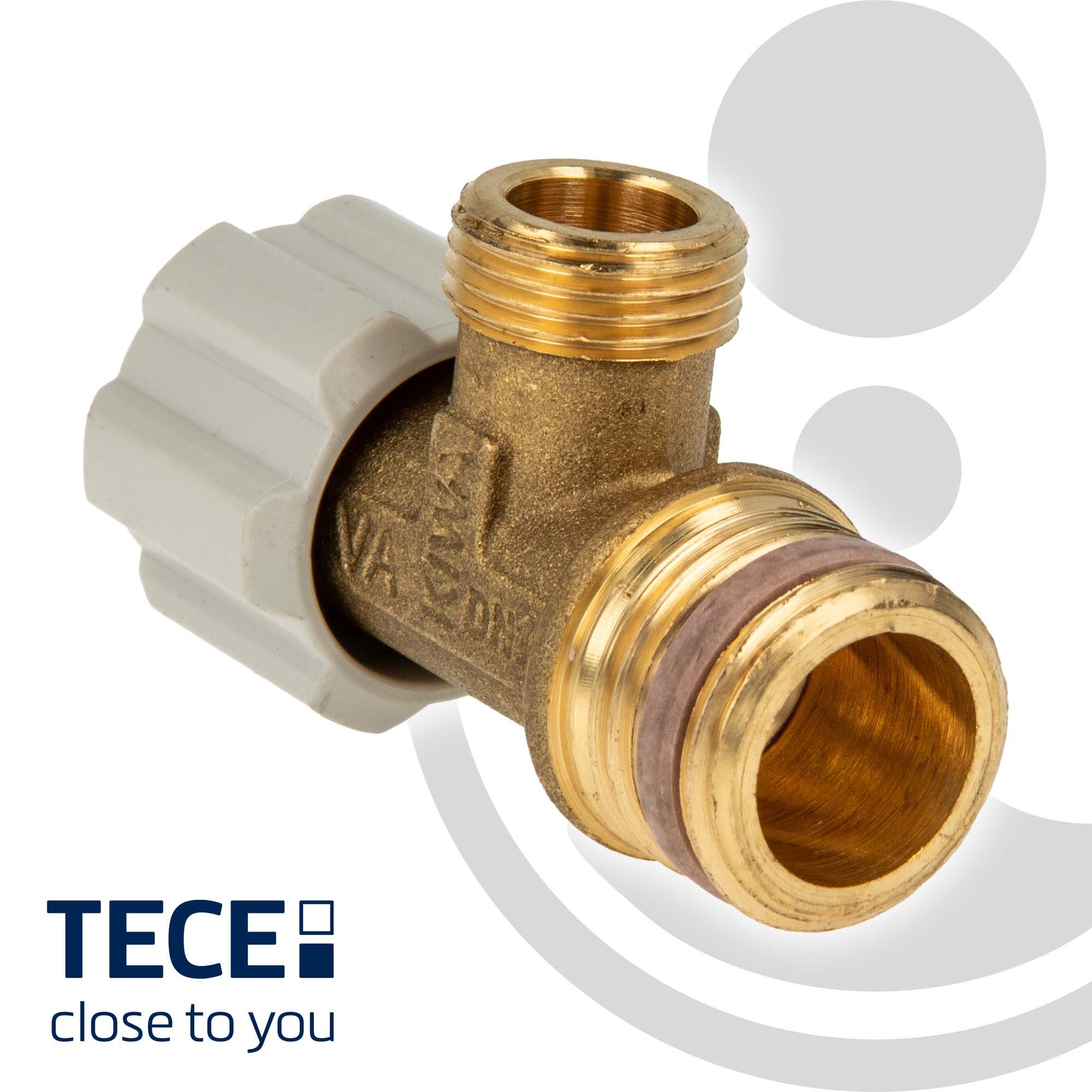 TECE Badarmatur TECE 9820013 Eckventil 1/2 x 3/8 Zoll für UP-Spülkasten