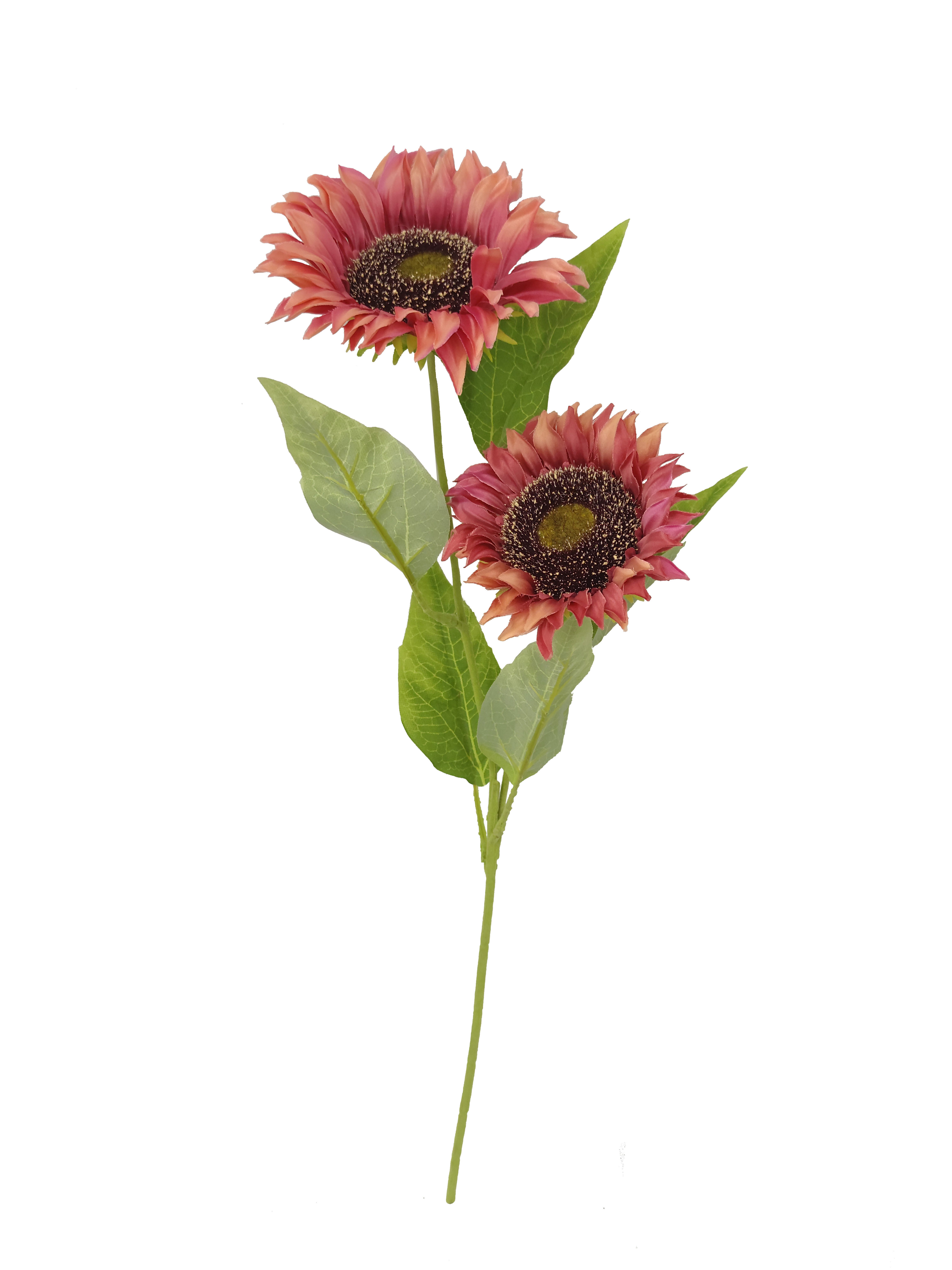 Kunstblume Sonnenblumenblüte mit 2 Blüten
