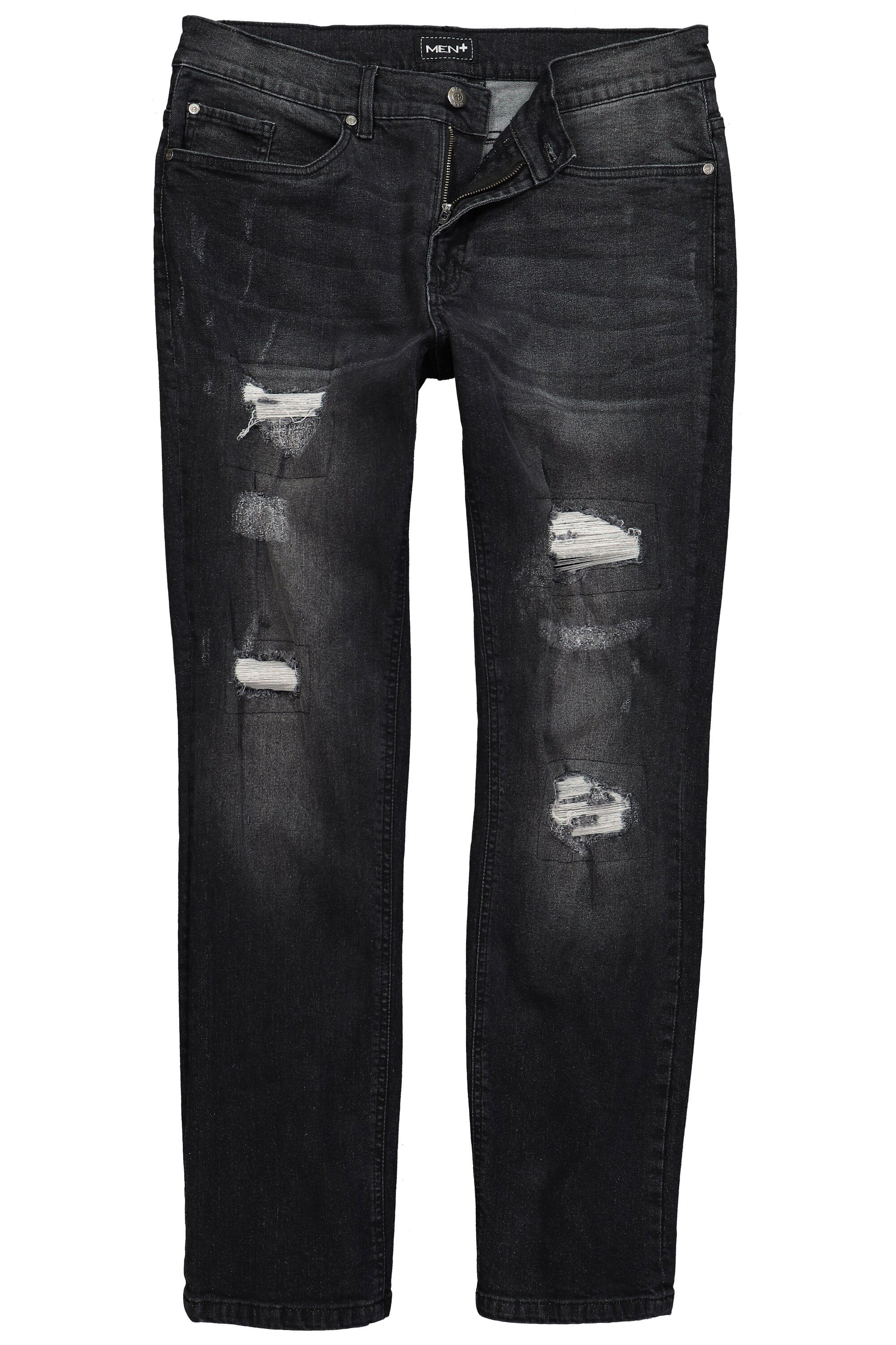 Men Plus 5-Pocket-Jeans Men+ Jeans Bauchfit Regular Fit 5-Pocket Destroys günstig online kaufen