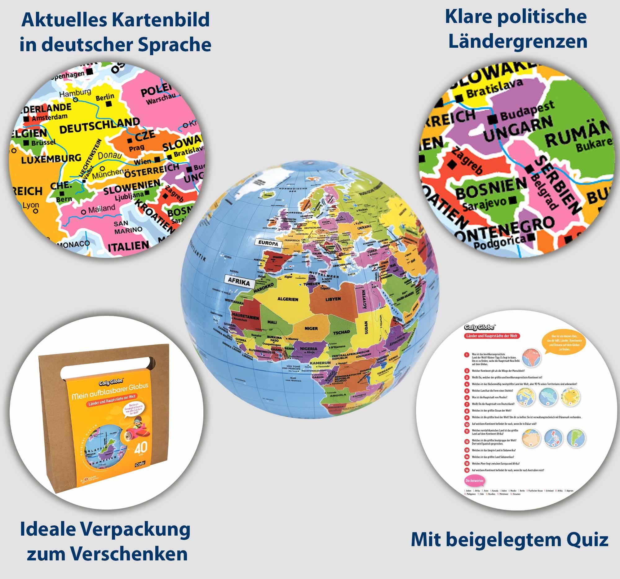 Interkart Landkarten & Globen GmbH Wasserball Aufblasbarer Globus als Wasserball