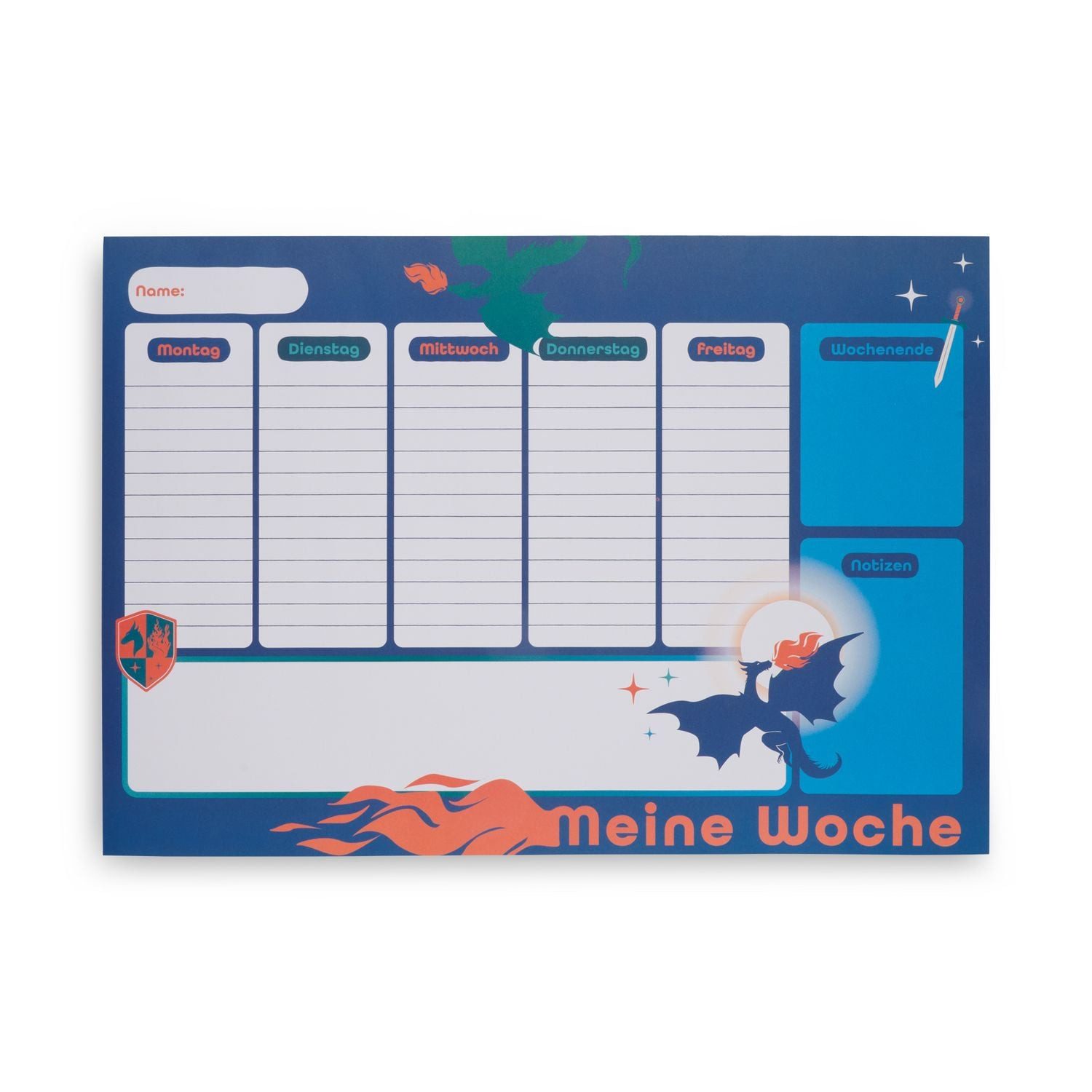 Schülerkalender Wochenplaner A3, Drache