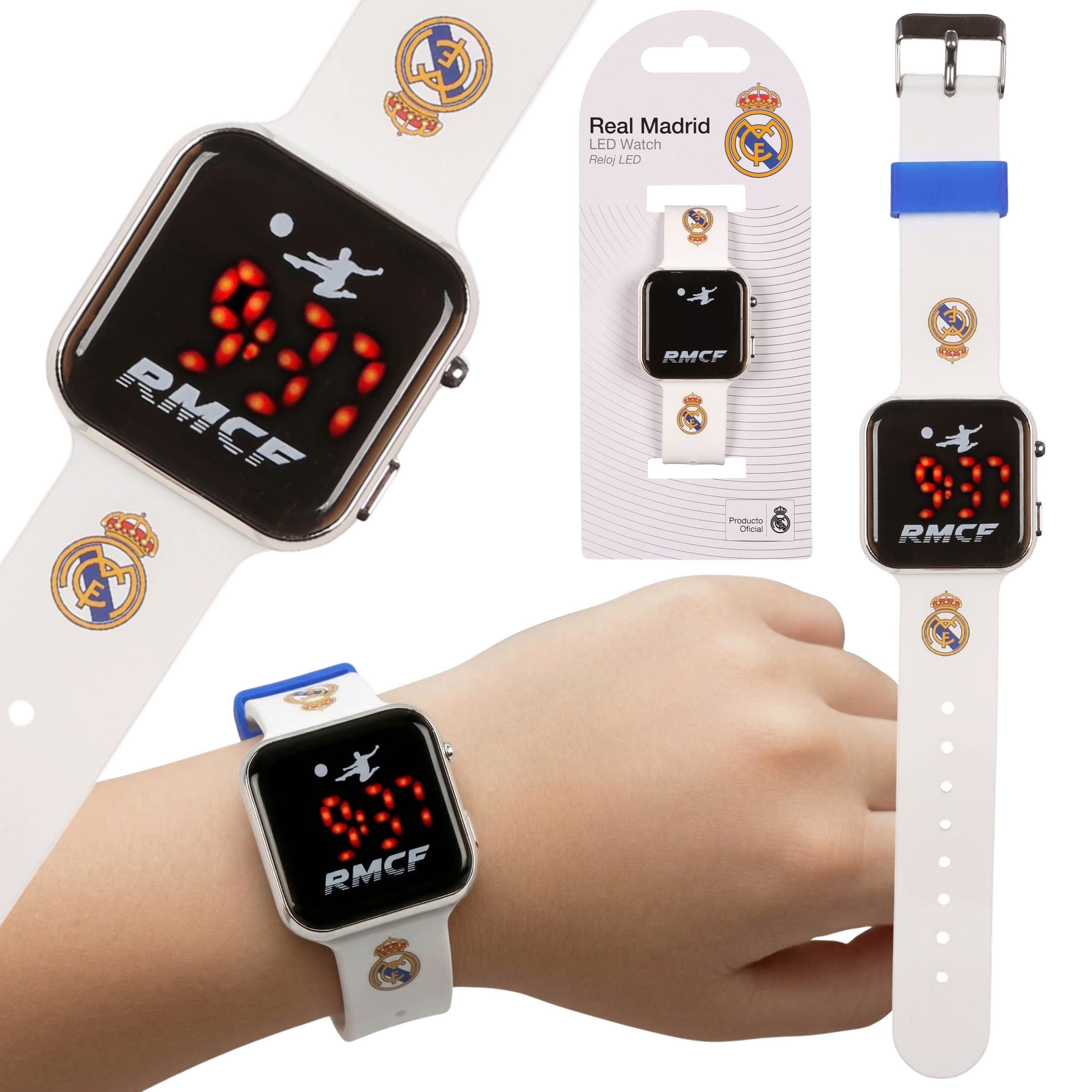Real Madrid Digitaluhr Real Madrid LED-Armbanduhr weiß, digital mit Datum