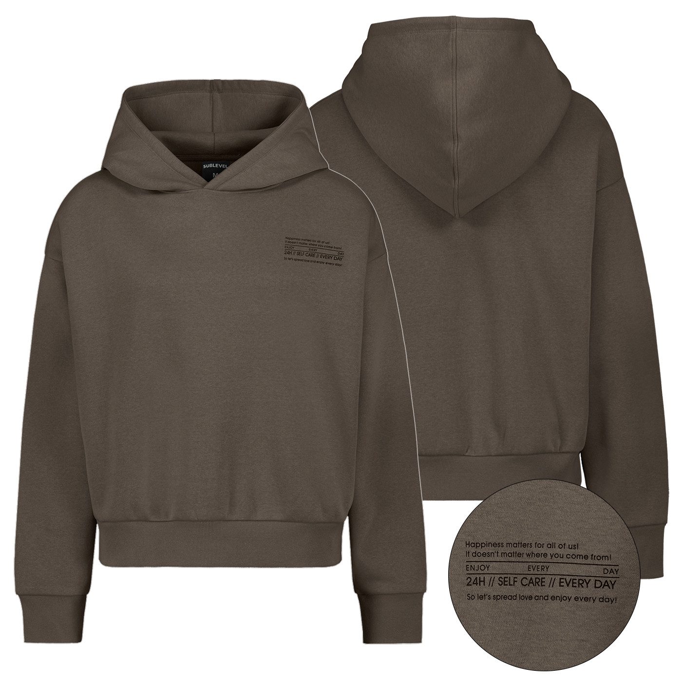 SUBLEVEL Hoodie Bequem mit Kapuze für Damen (1-tlg) Baumwolle Normal Fit Kapuze Langarm Einfarbig atmungsaktiv