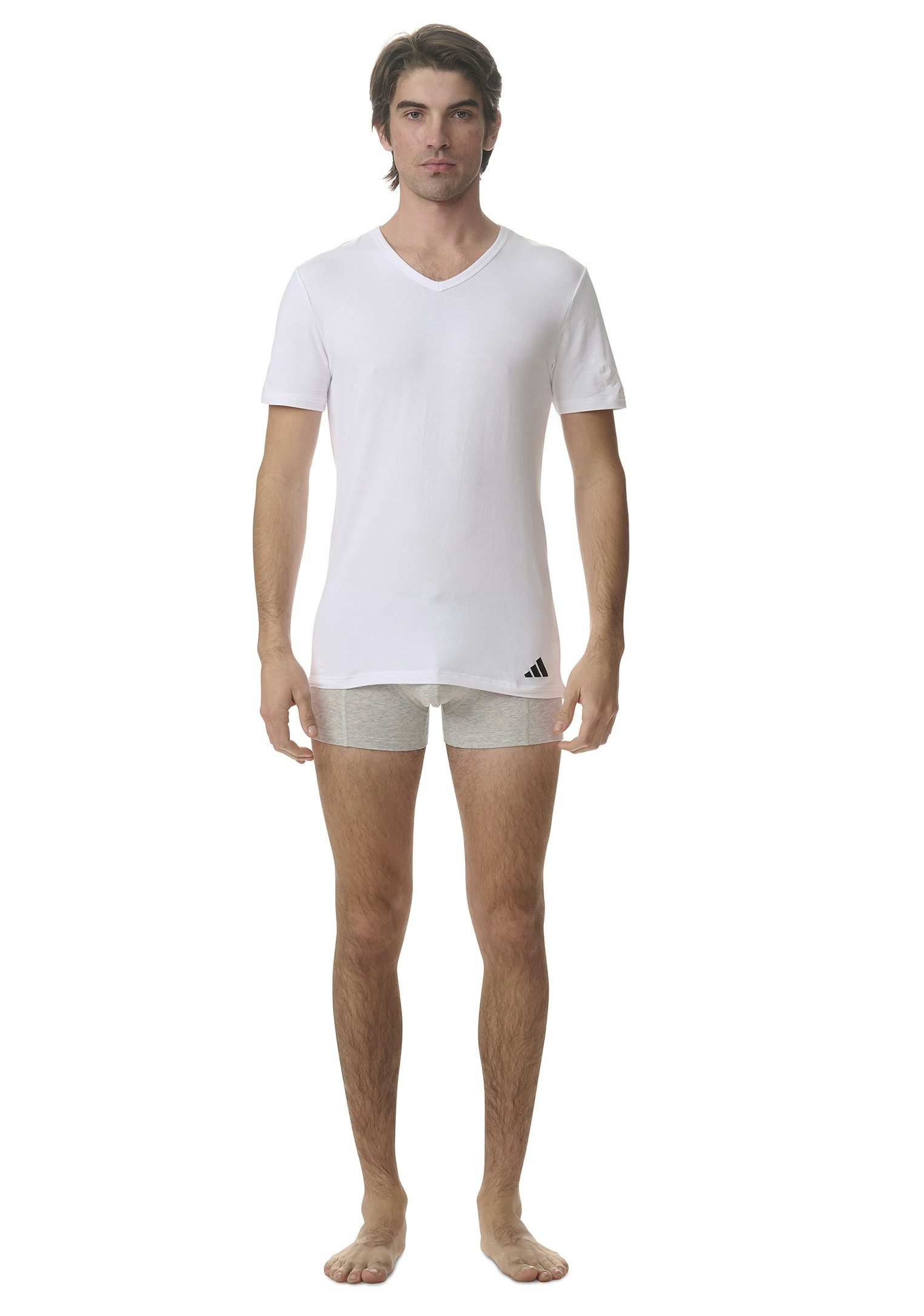 adidas Sportswear T-Shirt Active Flex Cotton (2er Pack) V-Ausschnitt, Kurzarm, bequem, elastisch