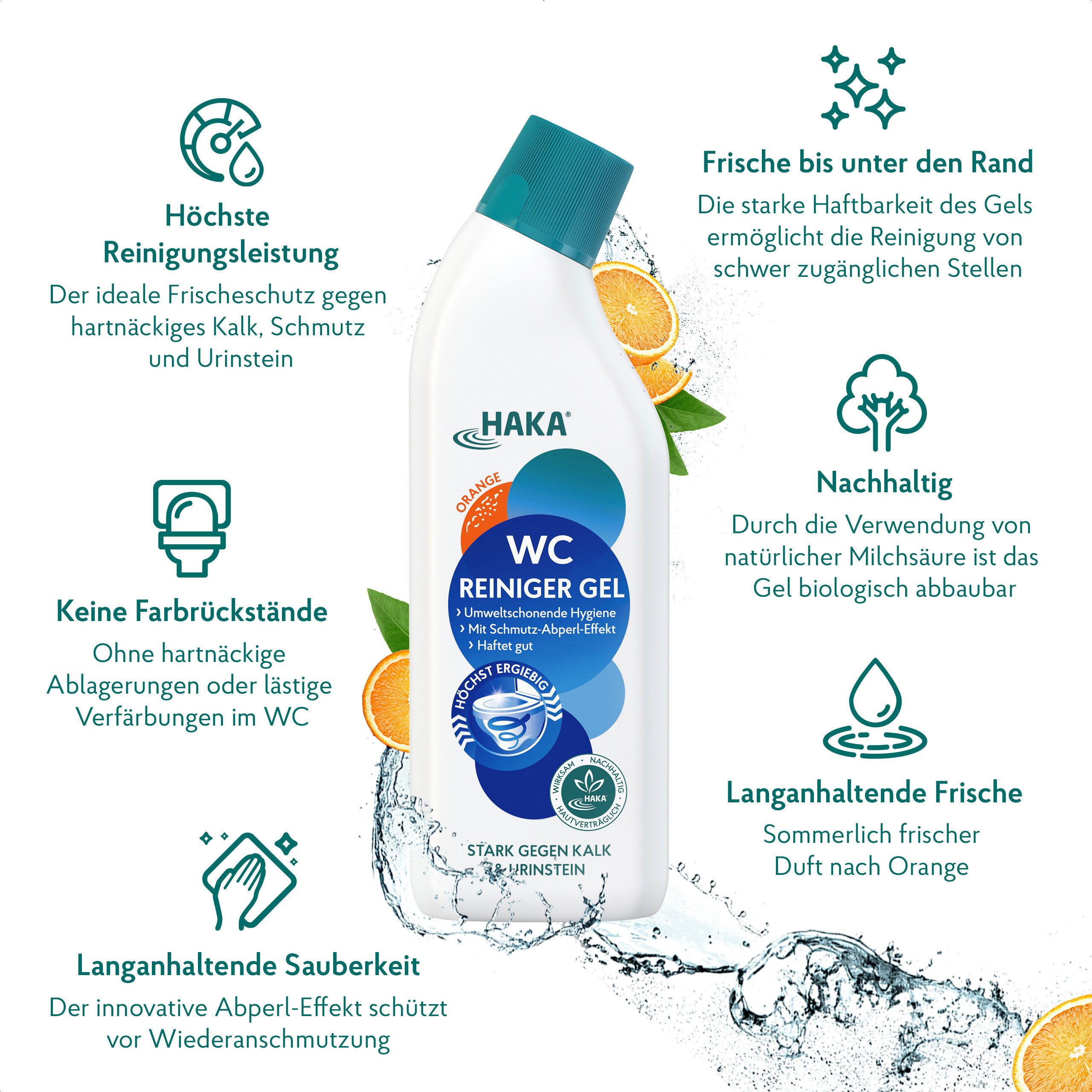 HAKA WC Reiniger Gel Orange 740ml WC-Reiniger