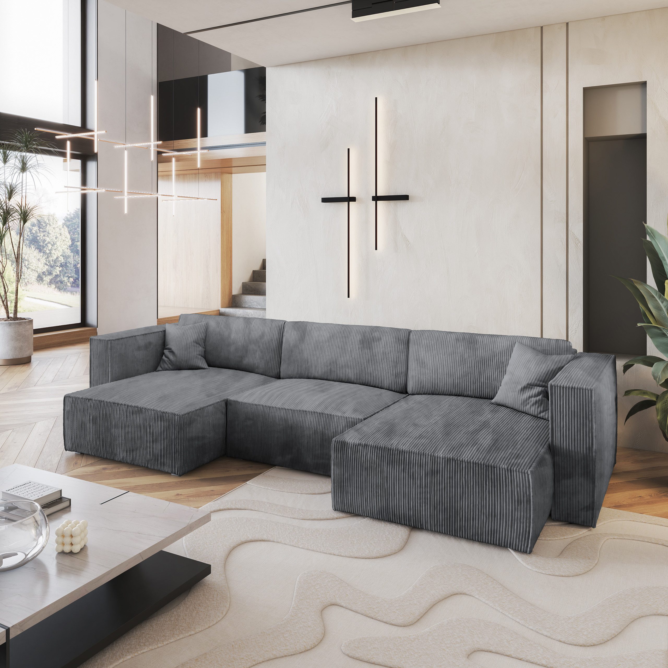 Masseno Ecksofa SARMO mit Schlaffunktion U-Form, günstig online kaufen