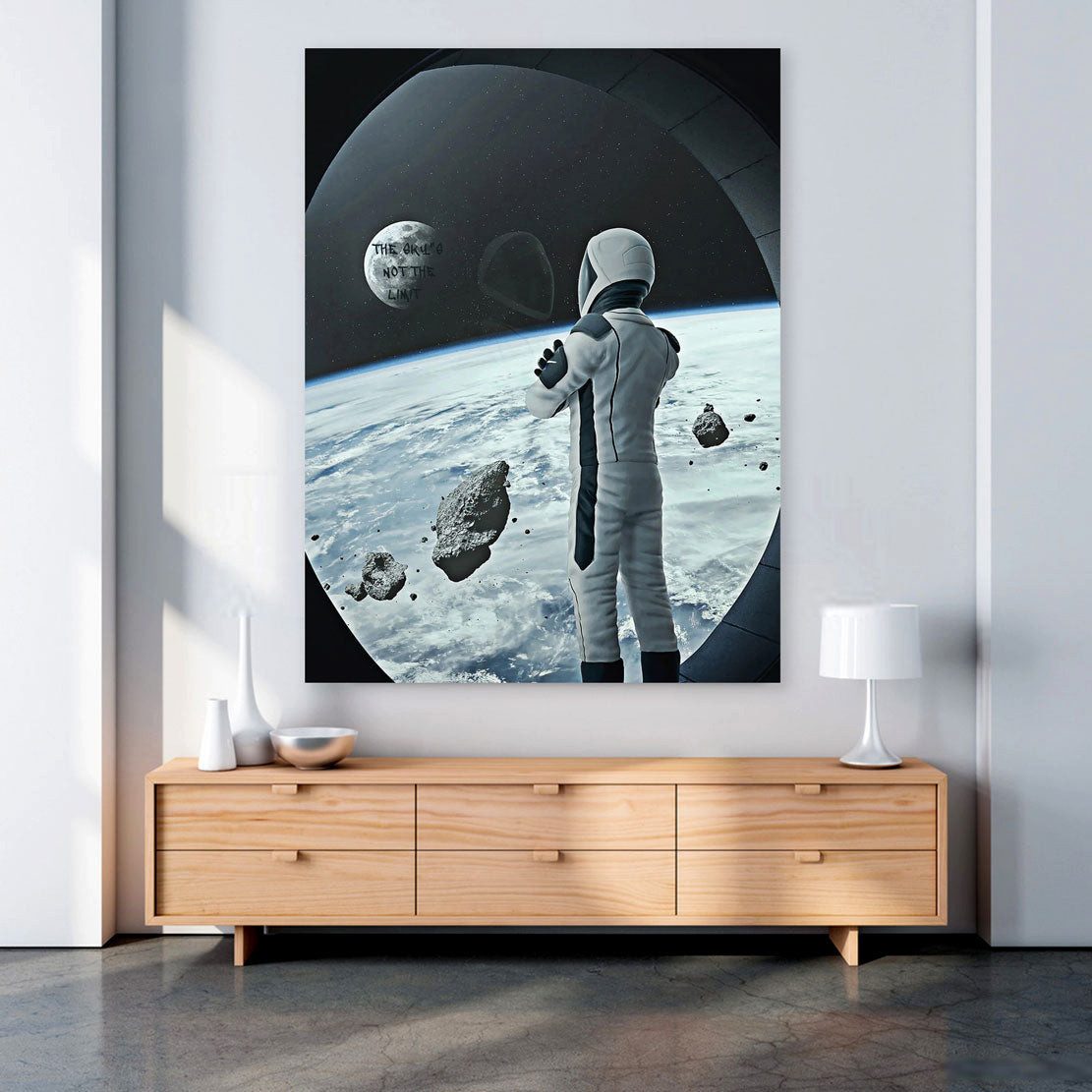 Artedinoi Leinwandbild Astronaut Raumschiff Sky Not Limit Leinwandbild Wandbild XL, Astronaut im Raumschiff