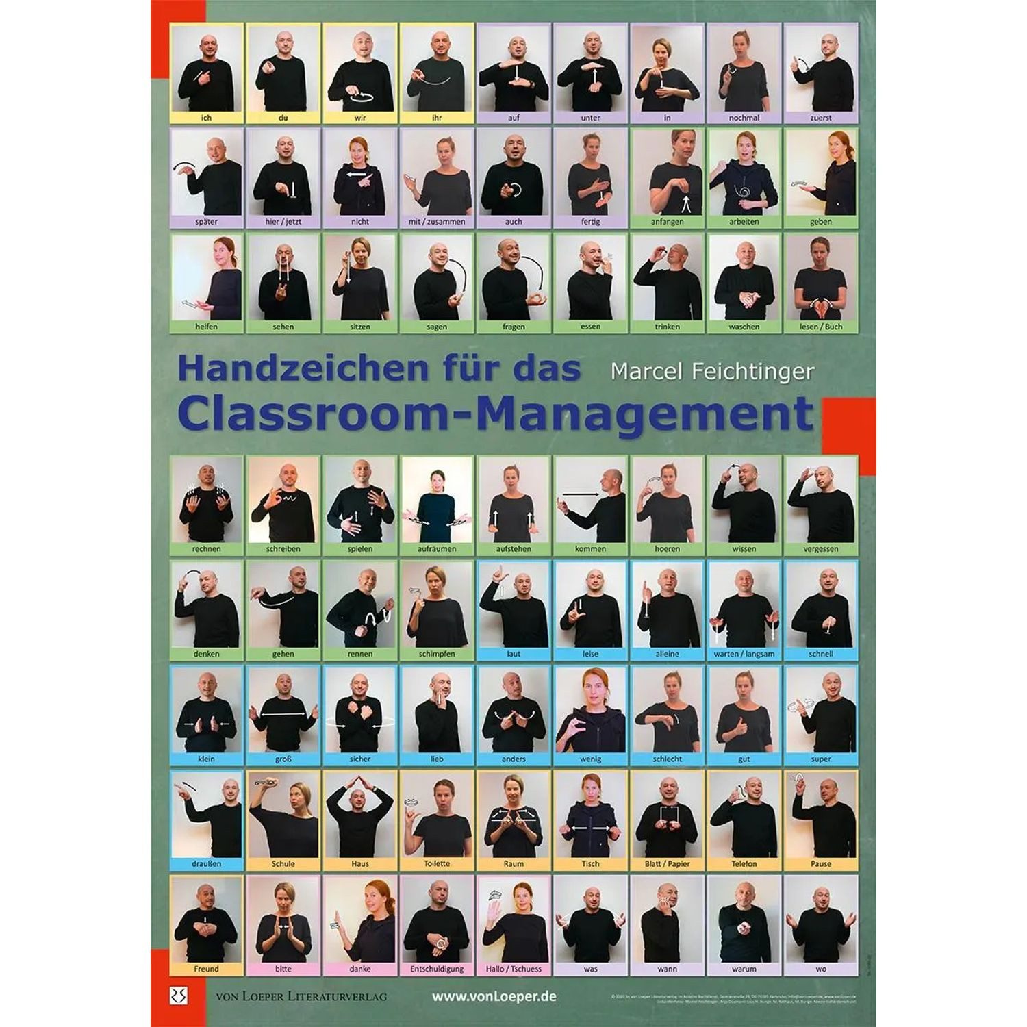 Poster Handzeichen für das Classroom-Management (Posterset)