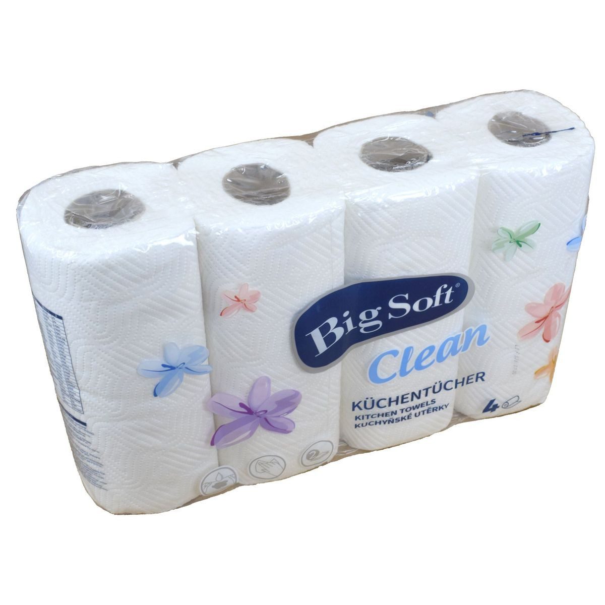 MORACELL s.r.o. Papierküchenrolle 4 Rollen á 50 Blatt Küchenrolle Big Soft 2-lagig Haushaltsrolle, 2-lagig