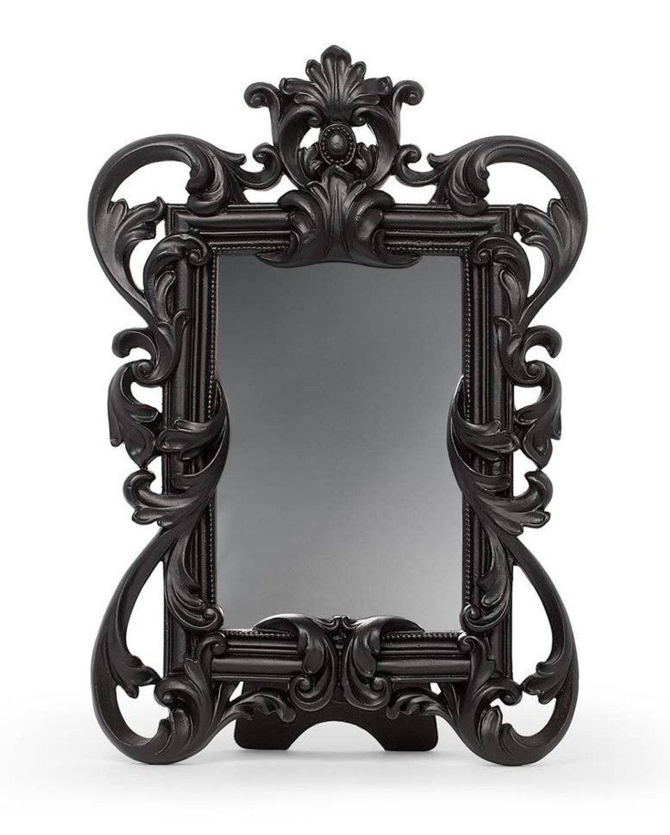 Horror-Shop Dekofigur Gothic Barock Spiegel Schwarz – Dekorativer Tisch-