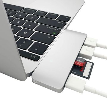 Satechi Type-C Passthrough USB Hub USB-Adapter zu MicroSD-Card, SD-Card, USB Typ C