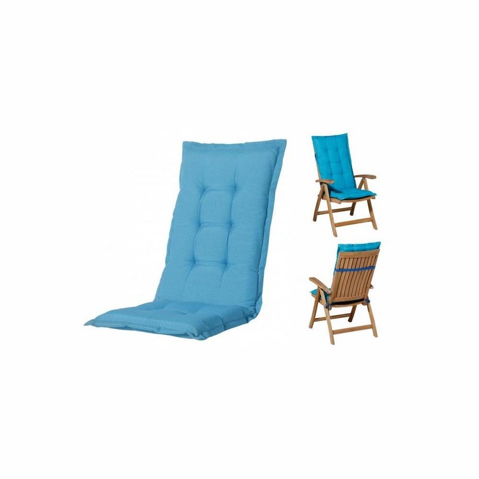 8 x Madison Gartenmöbel Hochlehner A033 Sessel Auflagen Polster Kissen 8 cm blau