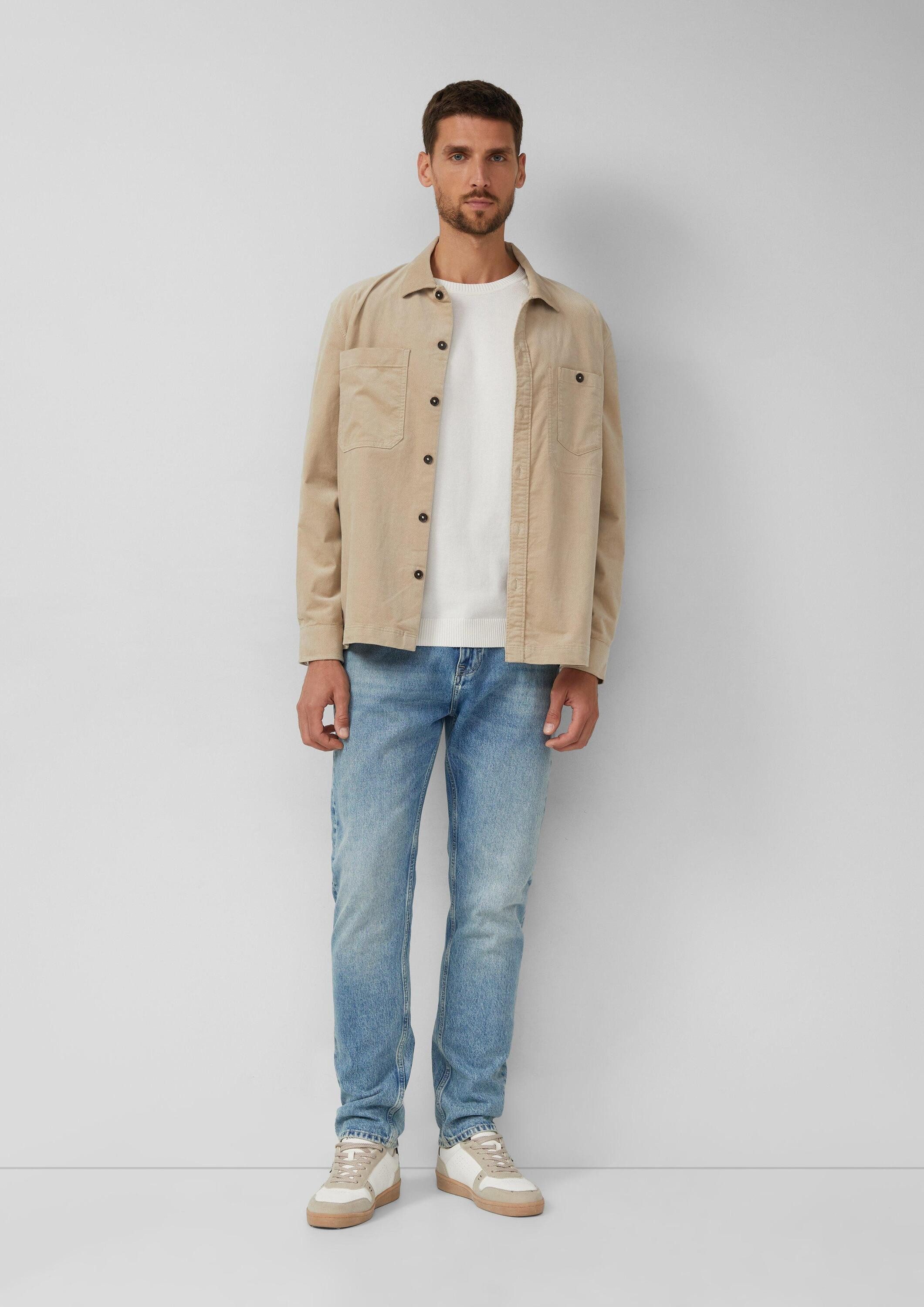 s.Oliver Longpullover Strickpullover Pullover aus Moulinéstrick mit Crew Neck und Raglanärmeln